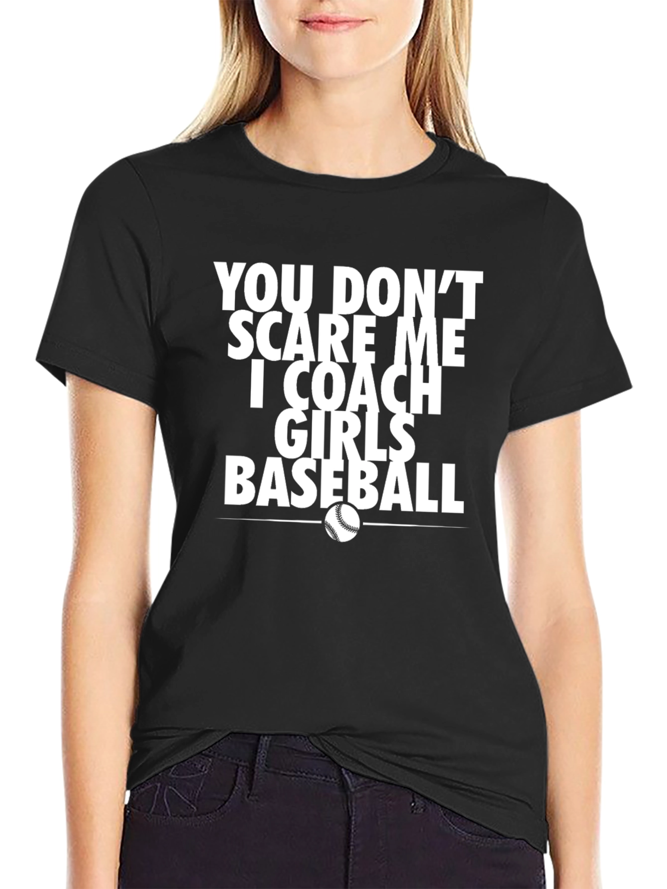Black Coach Girls Baseball T-Shirt - Funny & Unique! view 2
