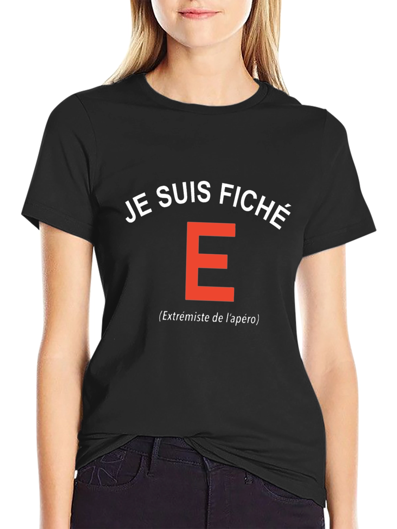 Black Je Suis Fiché T-Shirt - Extremist Aperitif view 2