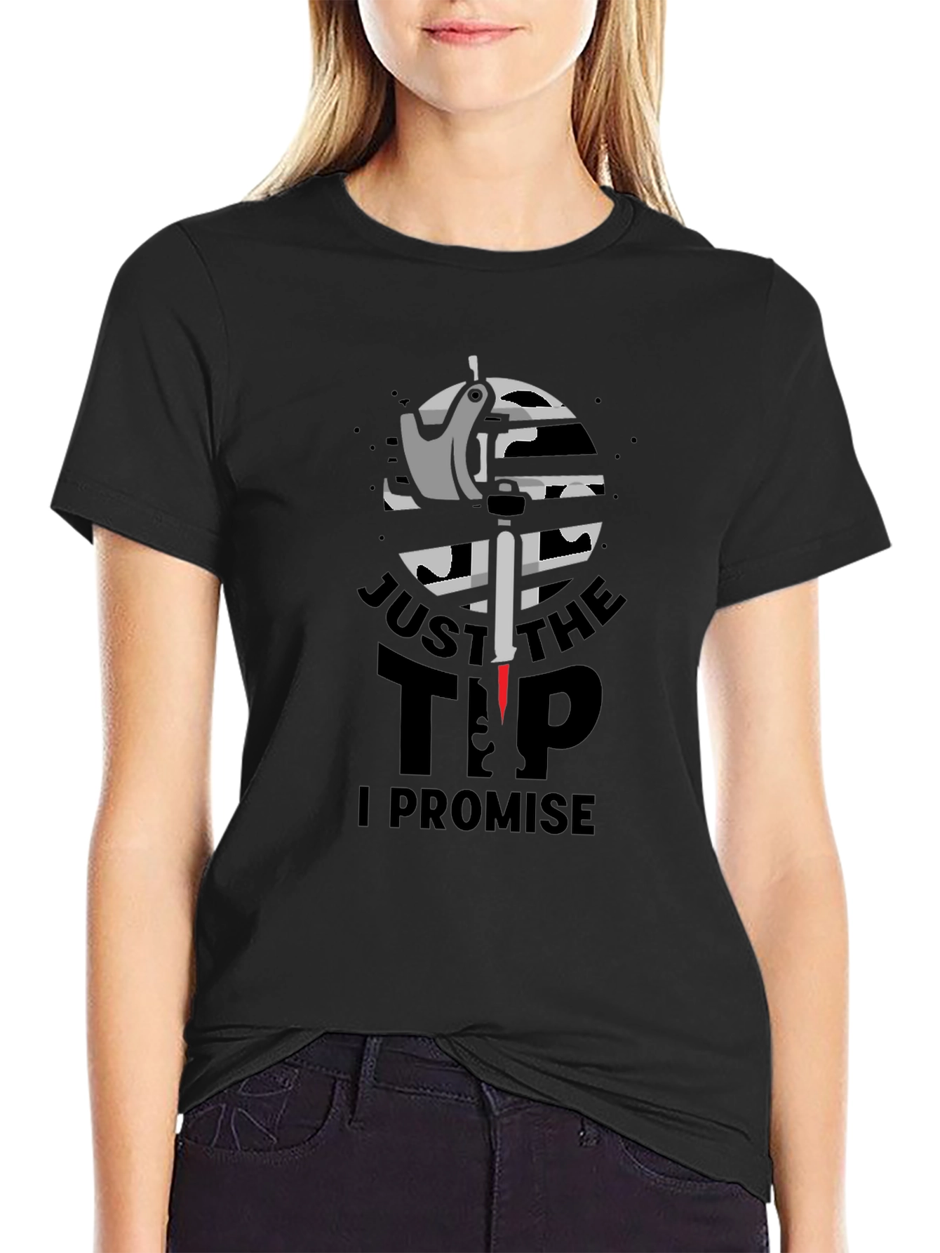 Black Just the Tip T-Shirt - Tattoo Lover Humor view 2