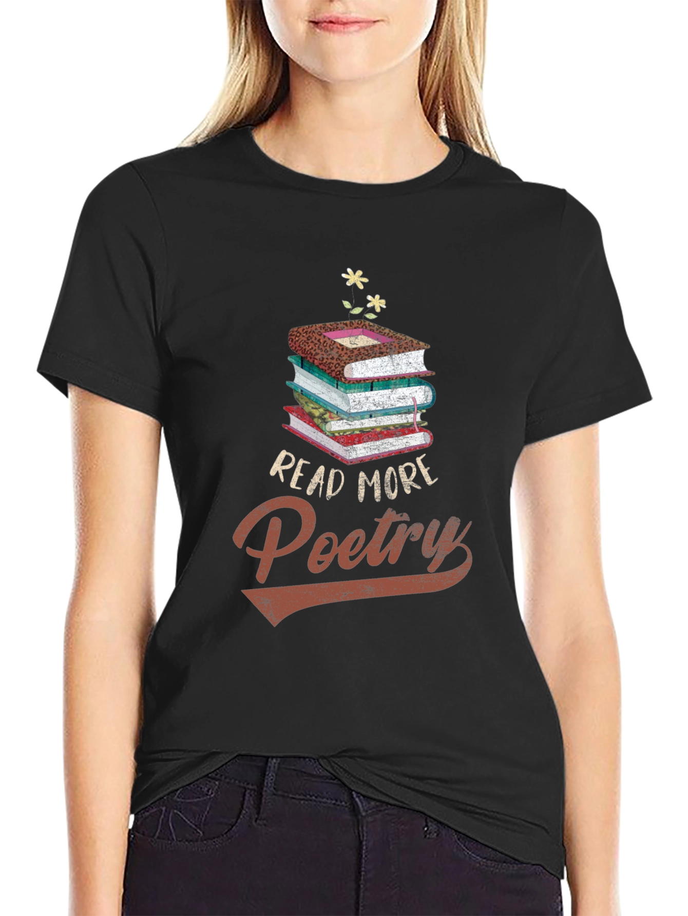 Black Read More Poetry T-Shirt - Literary Apparel view 2