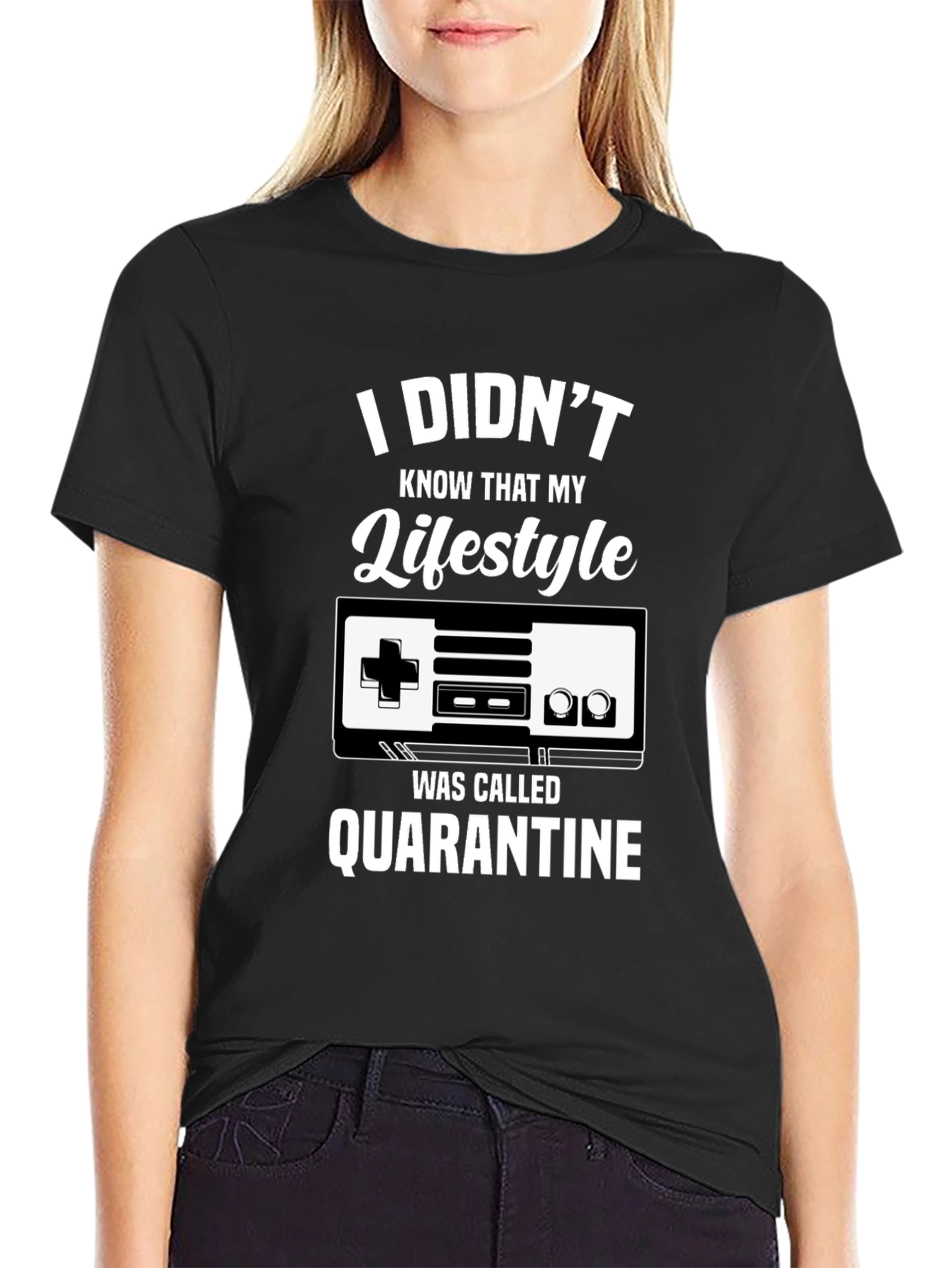 Black I Didn't Know Quarantine Lifestyle T-Shirt view 2