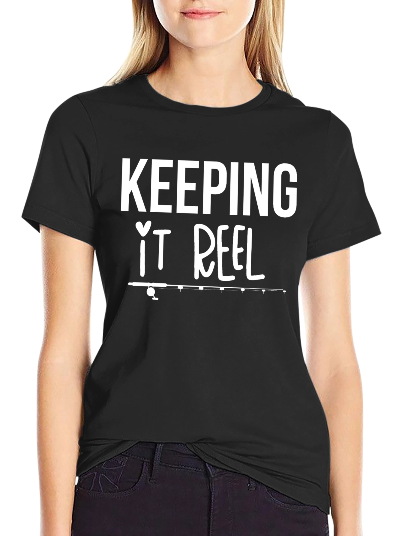 Black Keeping It Reel Fishing T-Shirt view 2