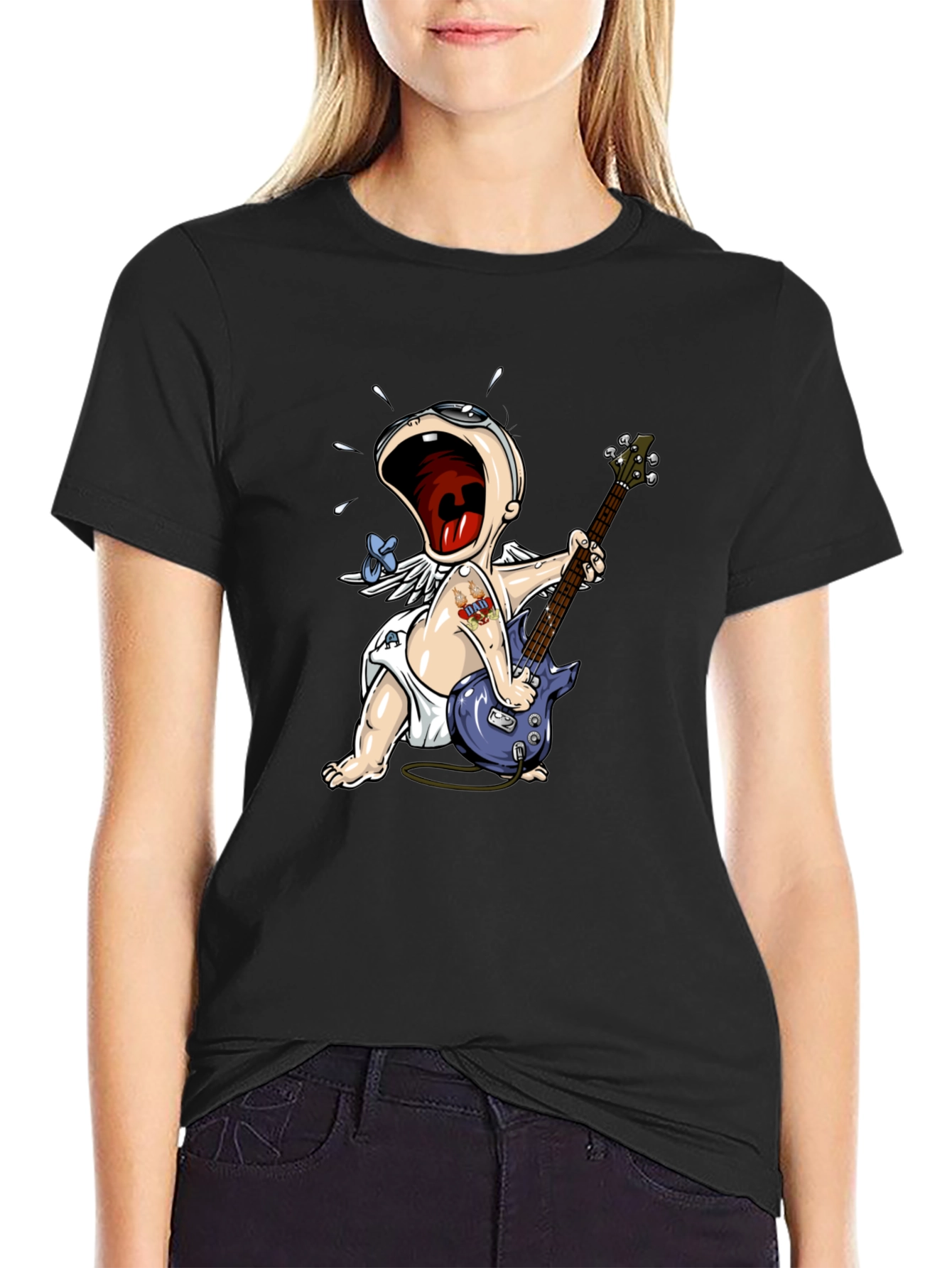 Black Rockin' Baby Graphic Tee view 2