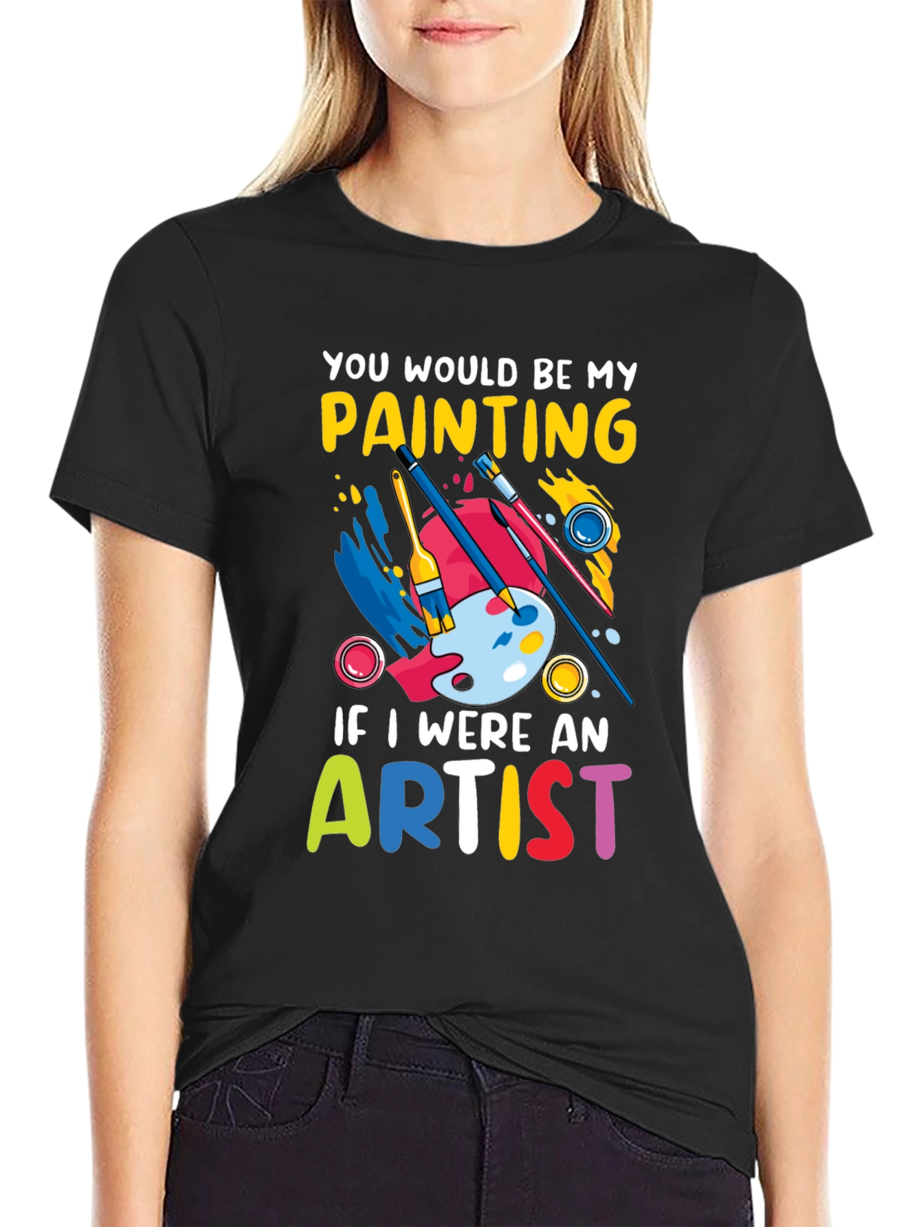 Black Artist Painting Graphic T-Shirt view 2