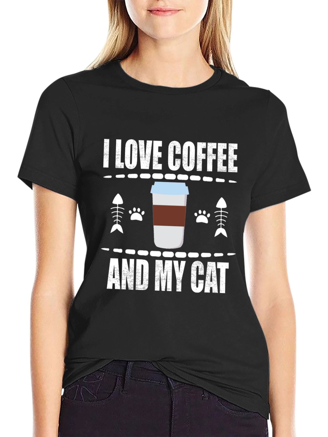 Black Coffee & Cat Lover T-Shirt view 2