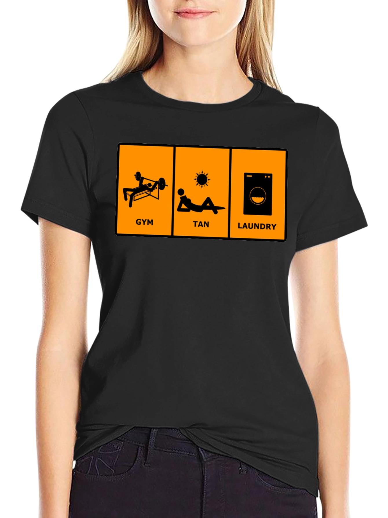 Black Gym, Tan, Laundry Graphic T-Shirt view 2