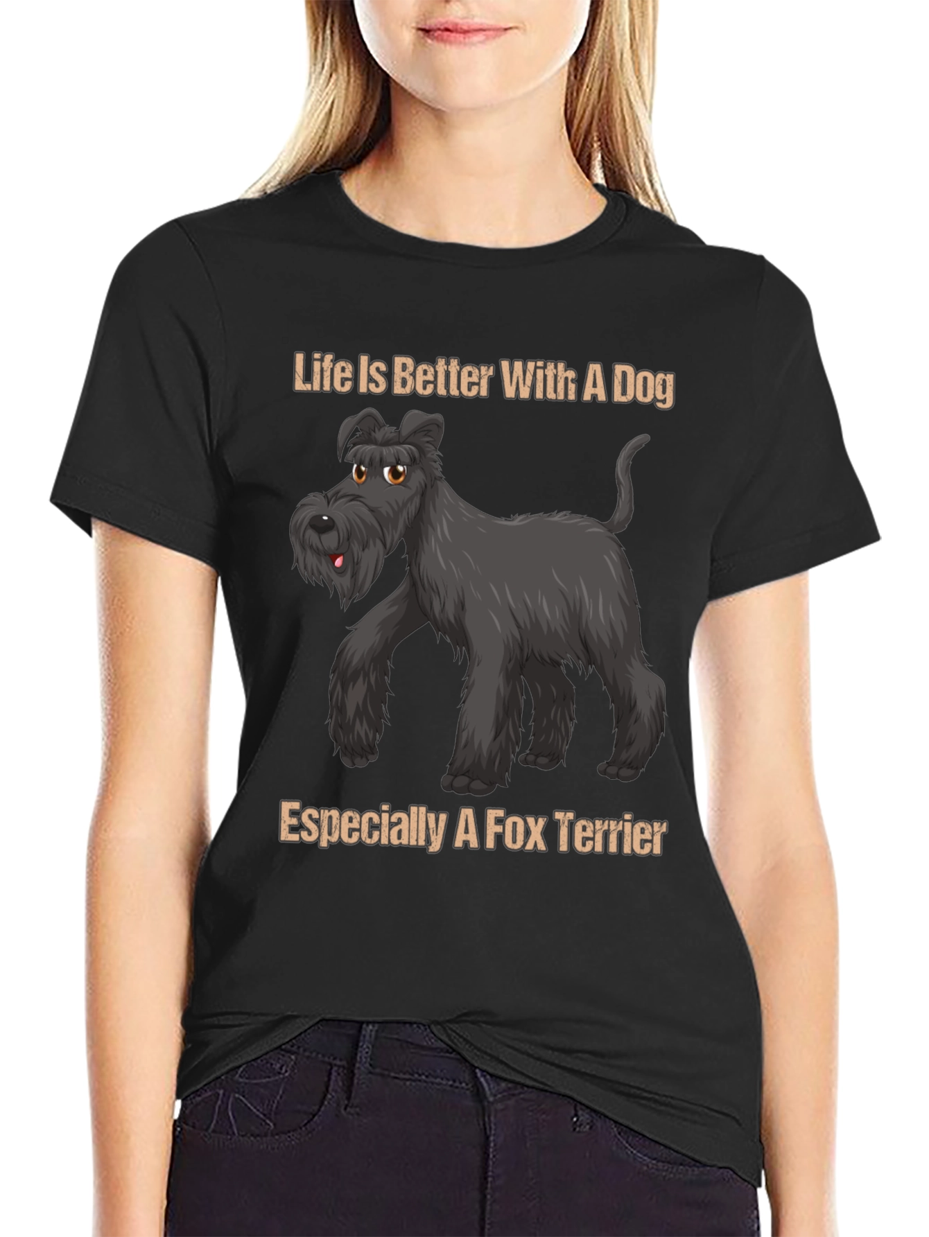 Black Dog Lover T-Shirt - Life is Better With A Dog view 2
