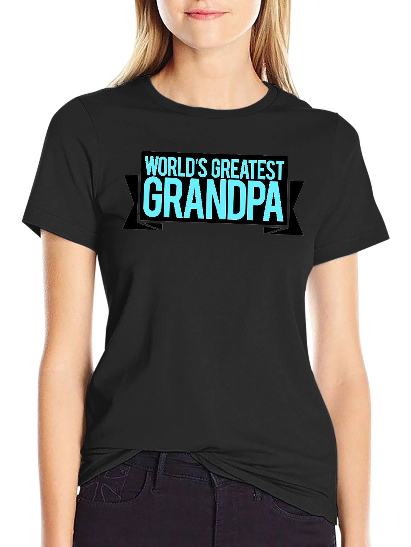 Black World's Greatest Grandpa T-Shirt - Black view 2