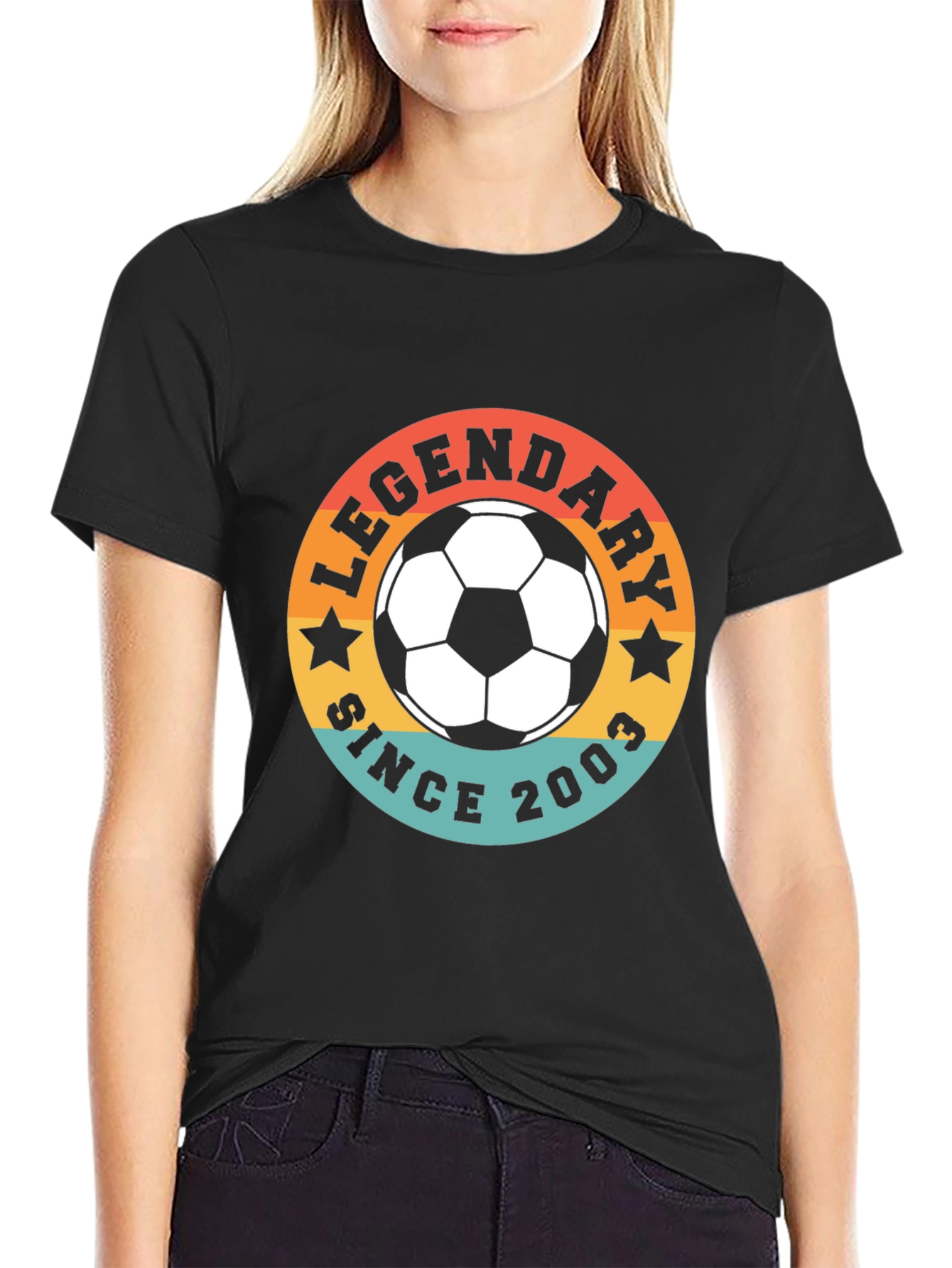 Black Legendary Since 2003 Soccer T-Shirt view 2