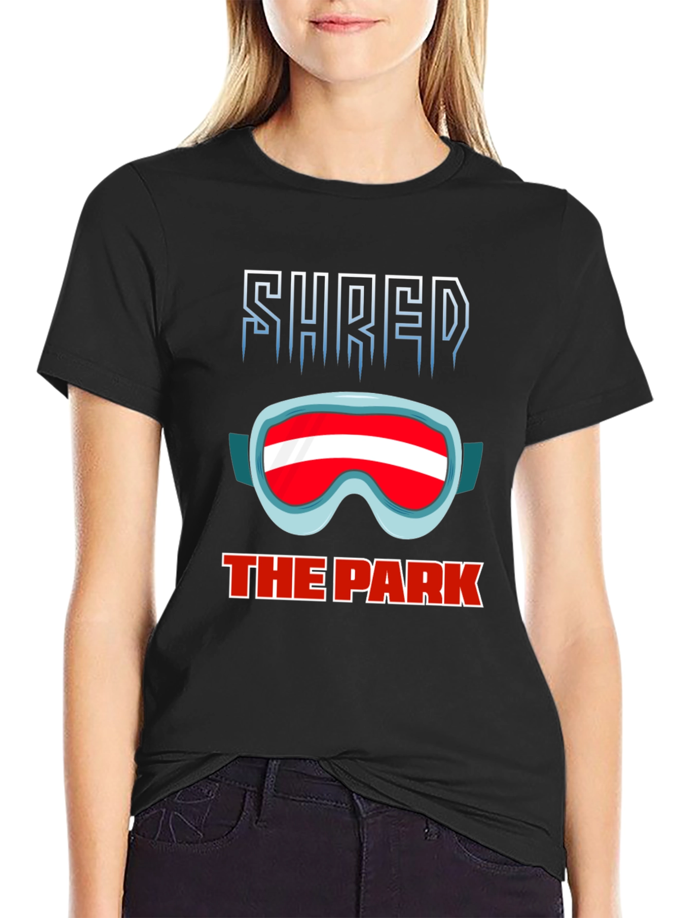 Black Shred the Park Black Graphic T-Shirt view 2