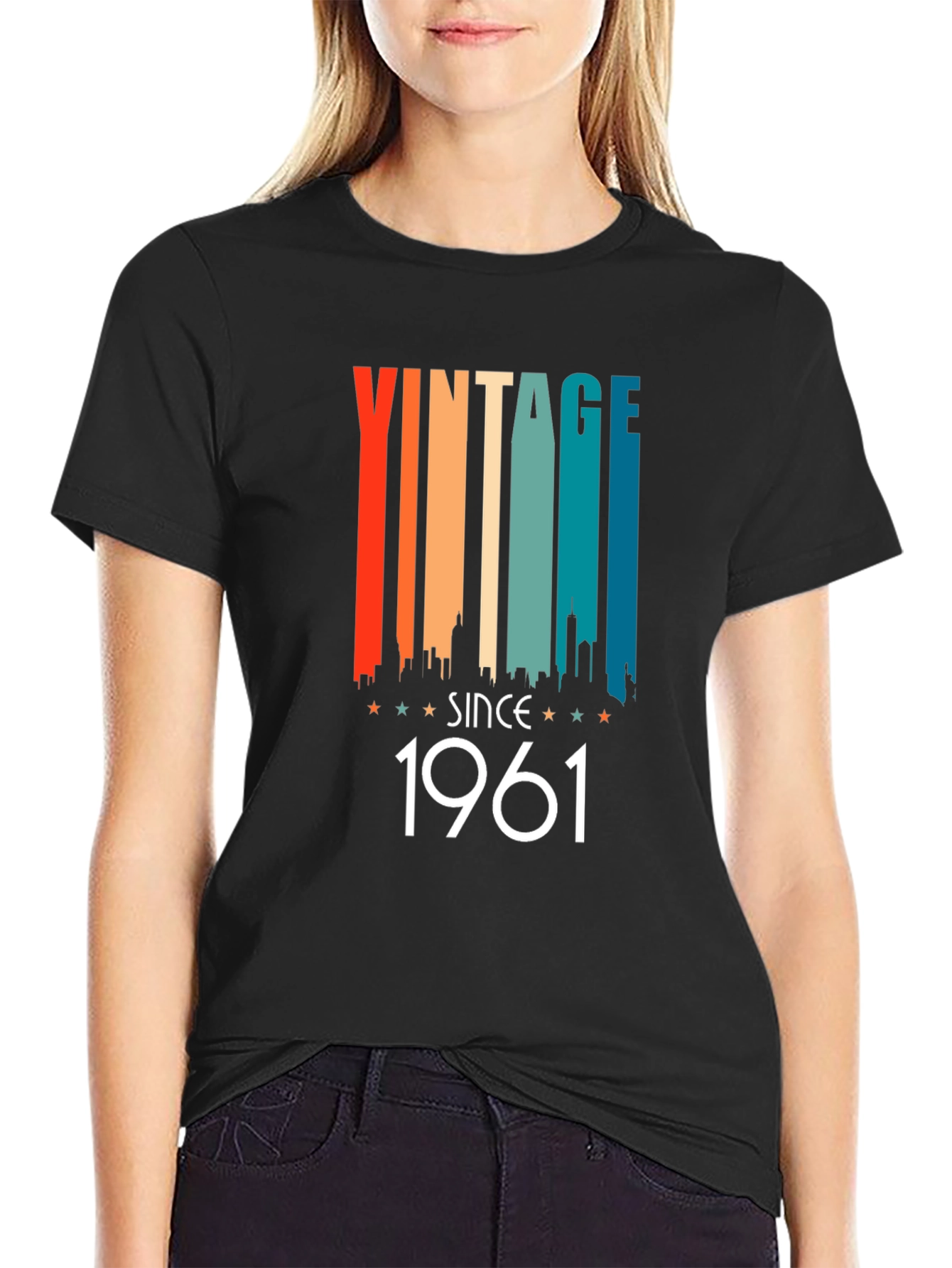 Black Vintage Since 1961 Retro T-Shirt view 2