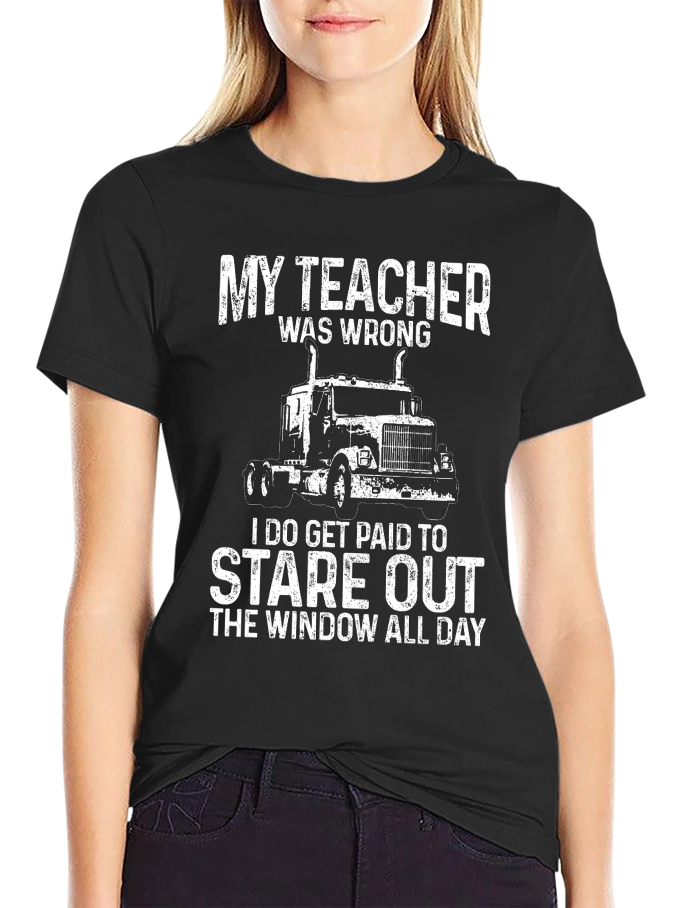 My Teacher Was Wrong Trucker T-Shirt - 2