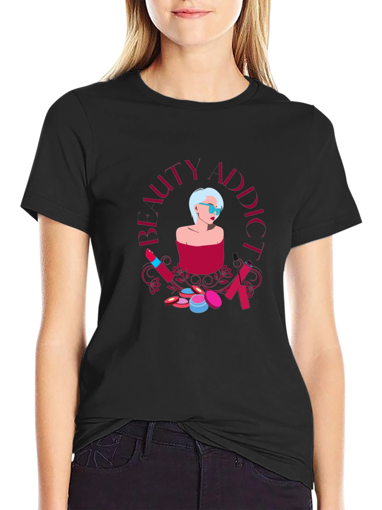 Black Beauty Addict Graphic T-Shirt - Stylish Unisex Tee view 2