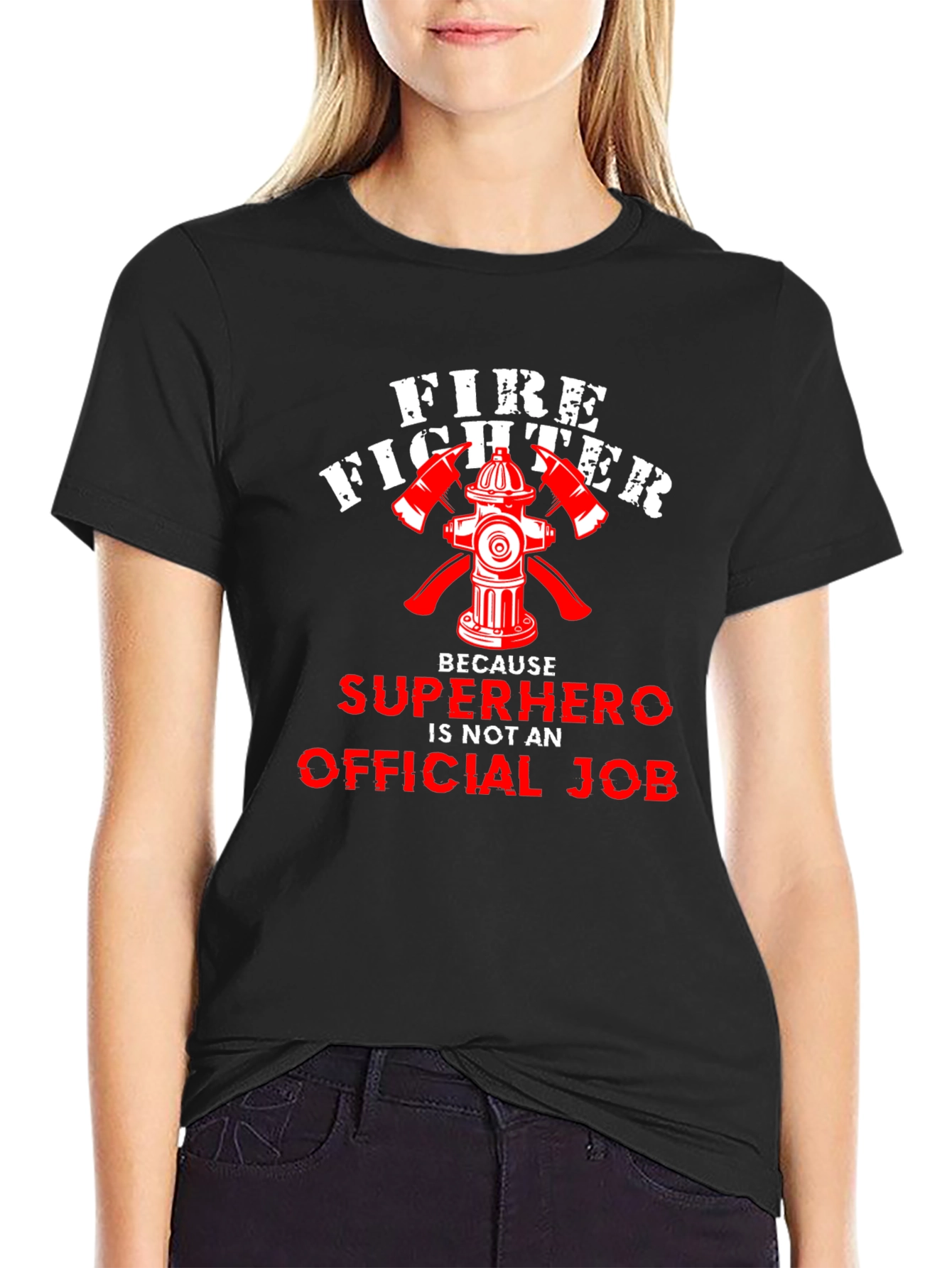 Black Firefighter Superhero Graphic Tee view 2