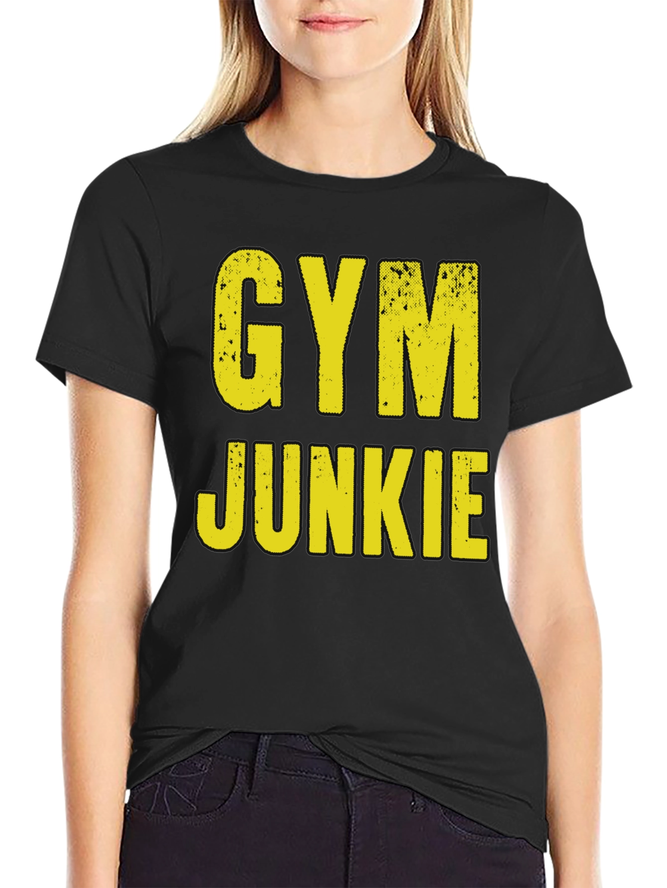 Black Gym Junkie Graphic T-Shirt - Fitness Apparel view 2