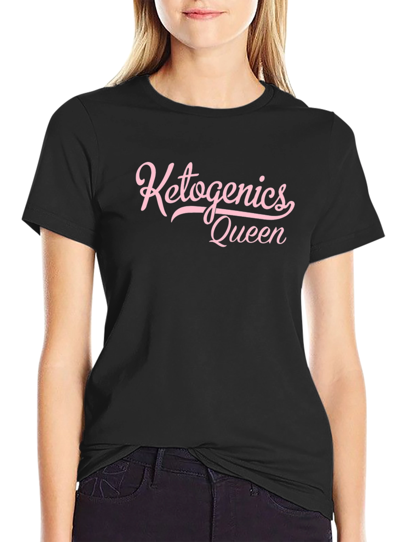 Black Ketogenic Diet Queen Black T-Shirt view 2