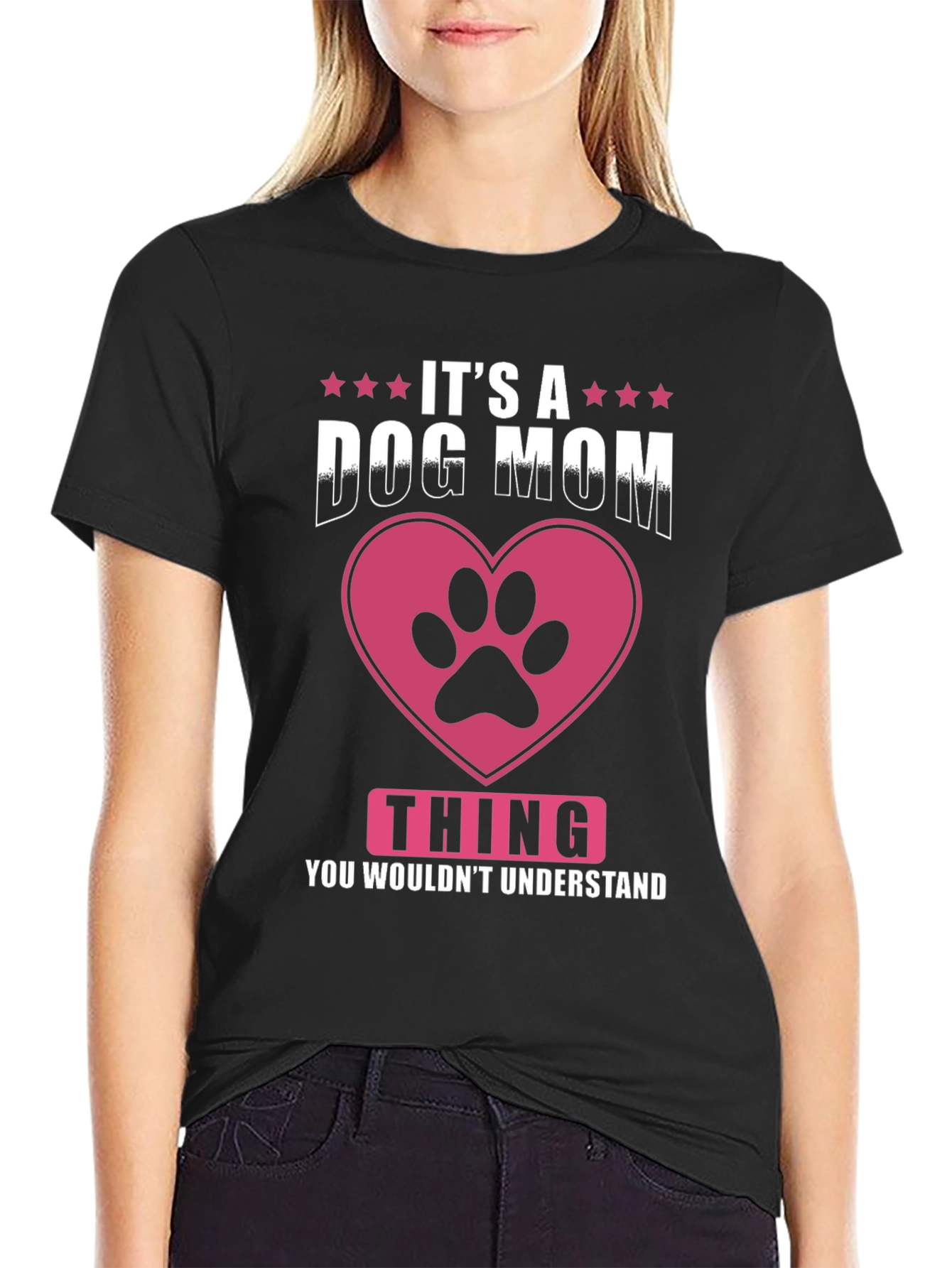 Black Dog Mom T-Shirt - It's a Dog Mom Thing view 2