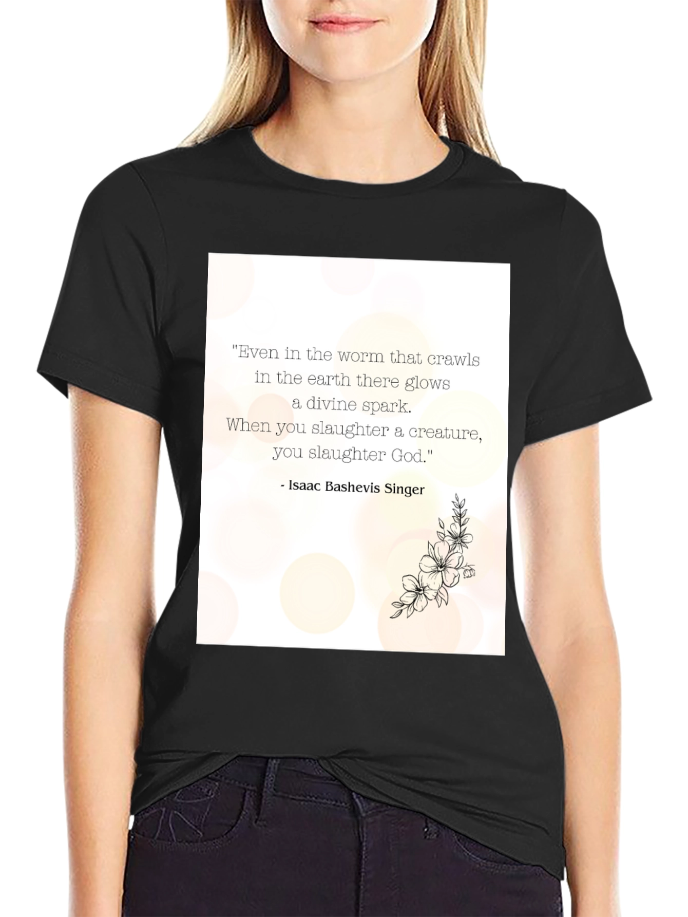 Black Philosophical Quote Graphic Tee - Unisex Black T-Shirt view 2