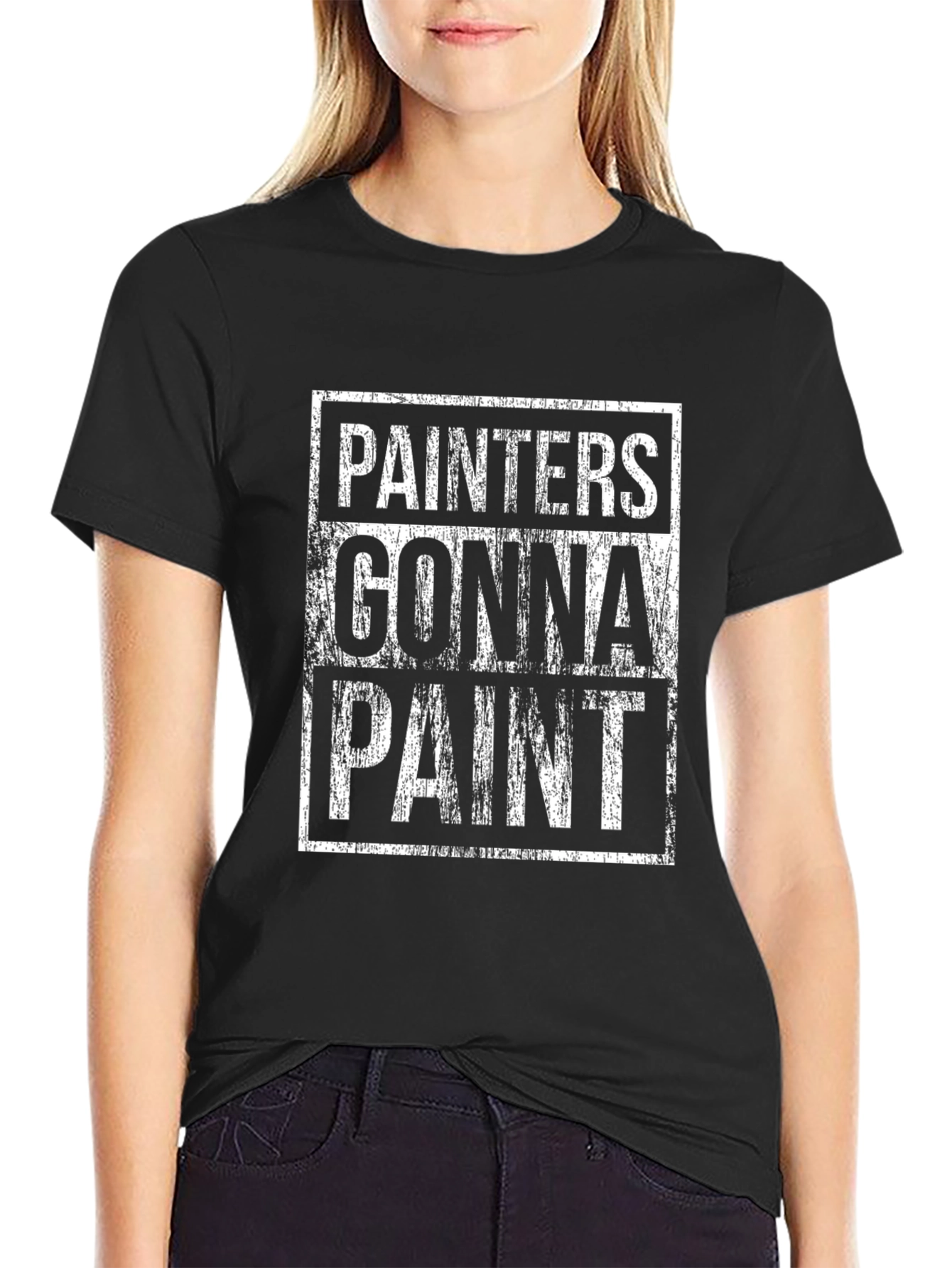 Black Painter Gonna Paint Black Cotton Graphic T-Shirt view 2