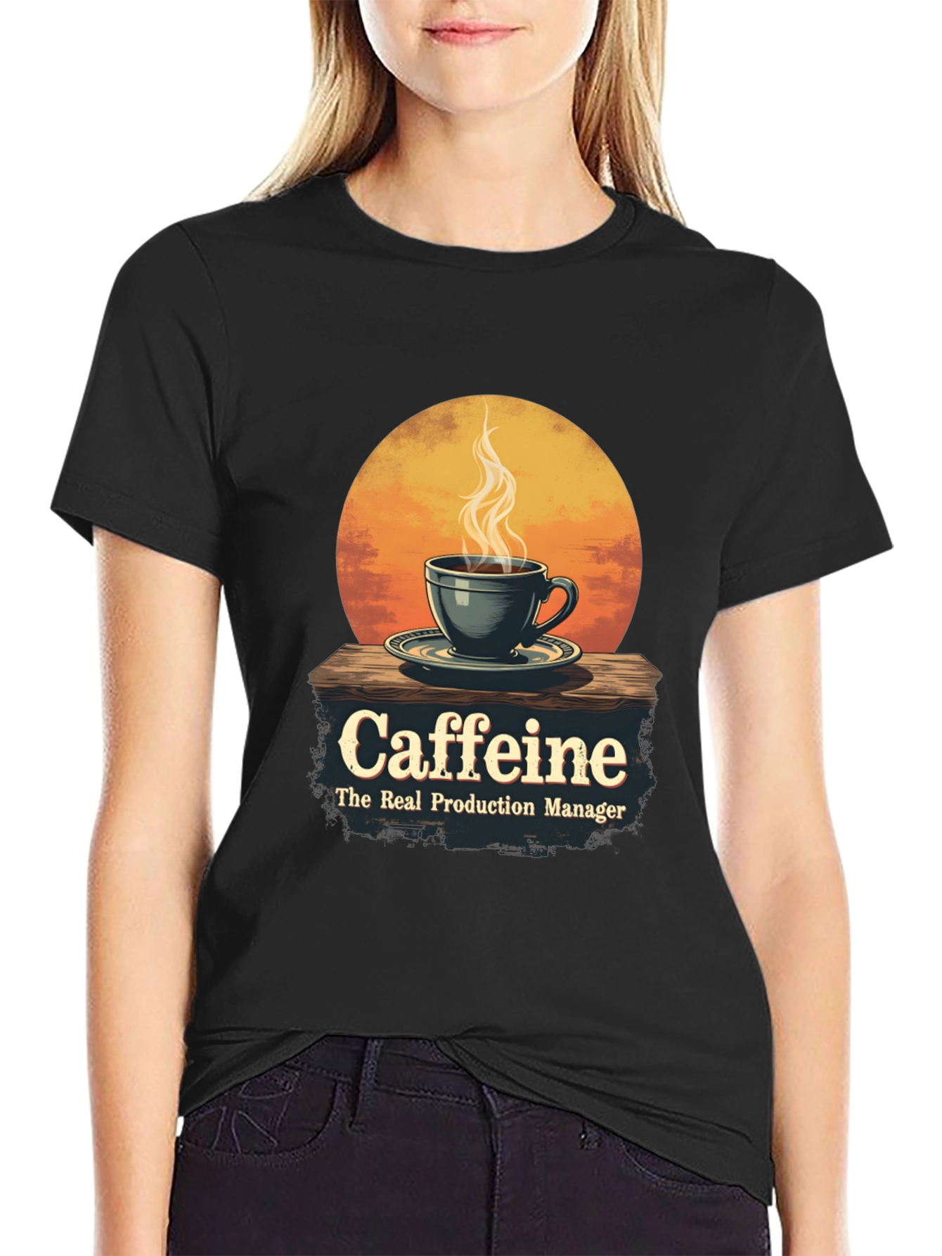 Black Caffeine: The Real Production Manager T-Shirt view 2