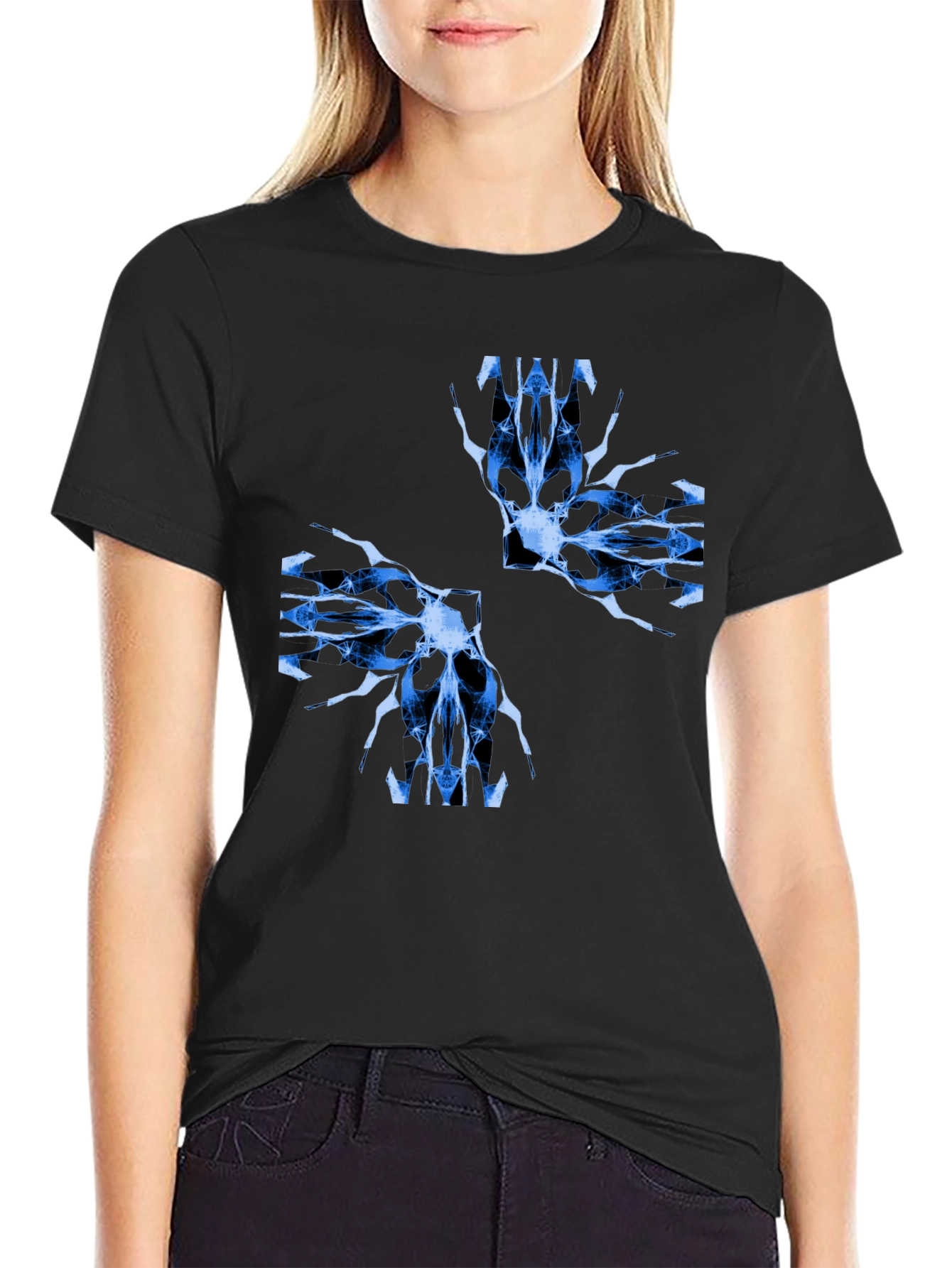 Abstract Graphic Print Crew Neck T-Shirt - 2
