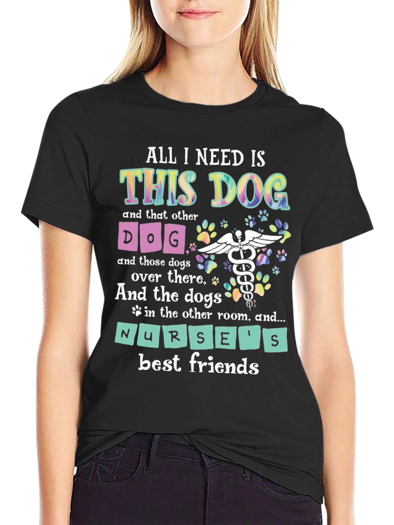 Black All I Need Is This Dog T-Shirt view 2