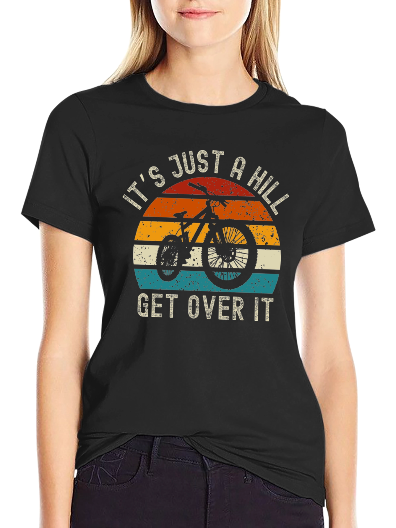 Black It's Just A Hill Get Over It T-Shirt view 2