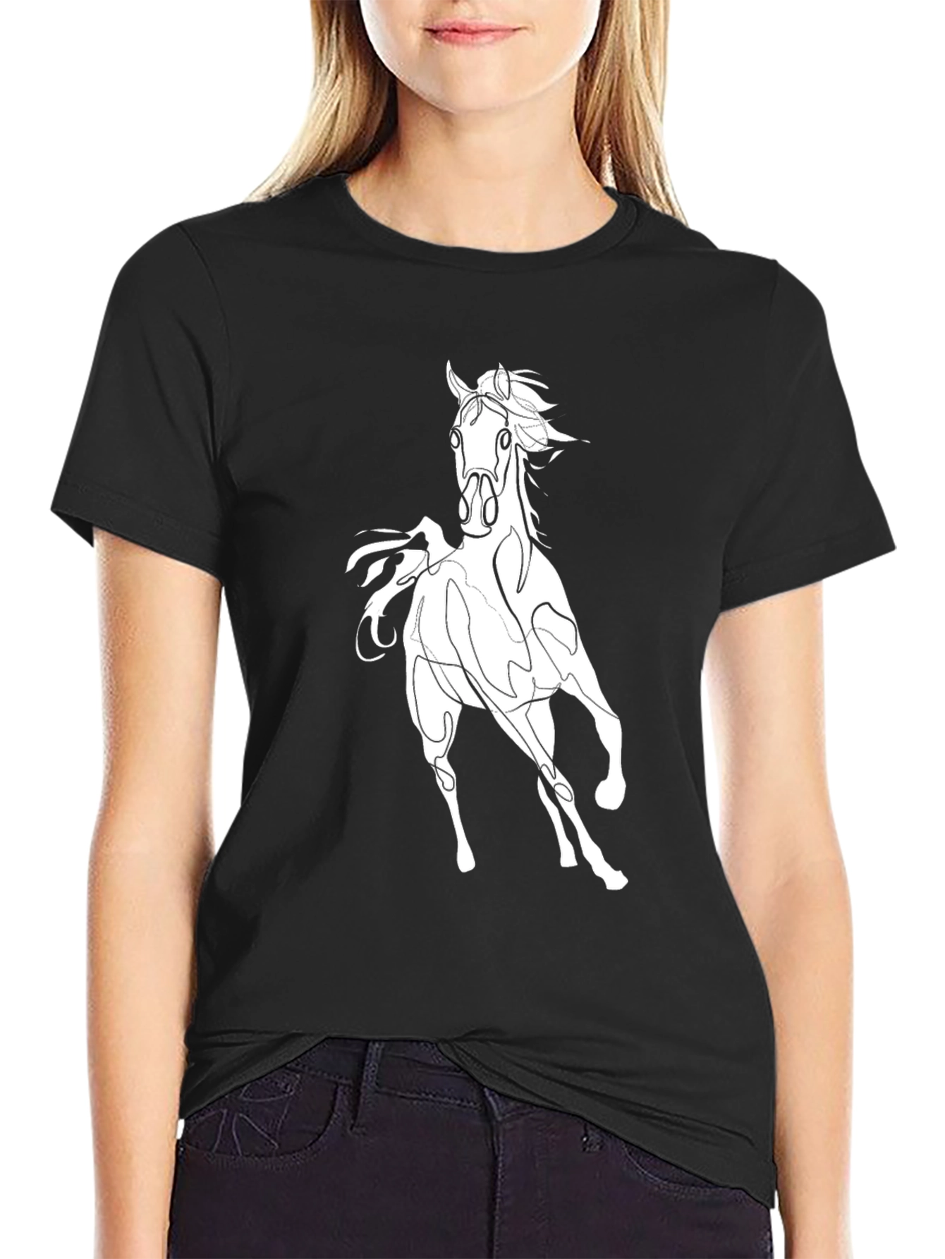 Black Black Horse Graphic T-Shirt - Stylish Men's Tee view 2