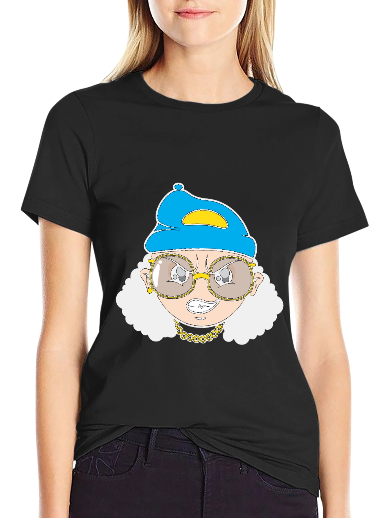 Black Grandma Gangster T-Shirt - Black view 2