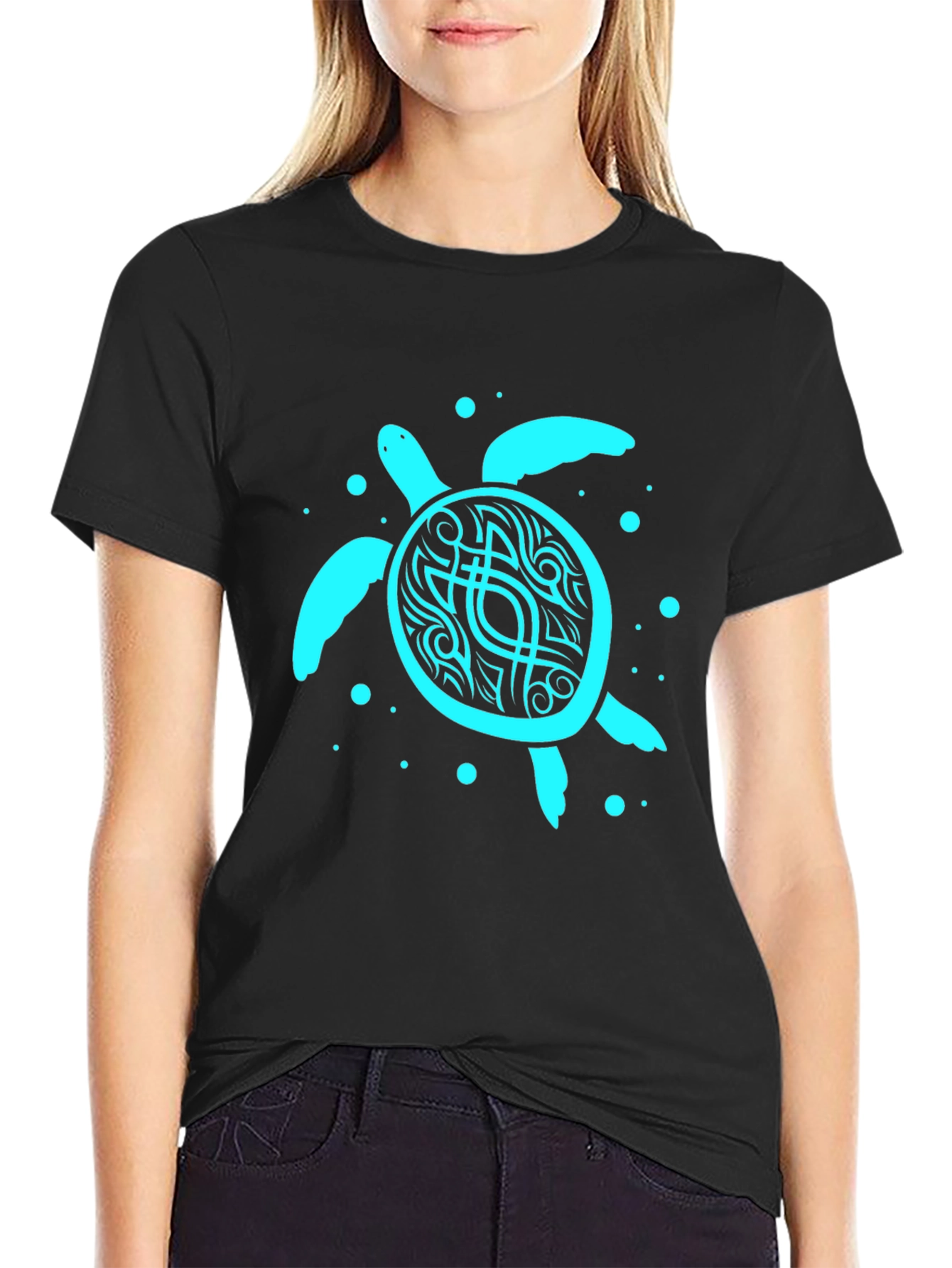 Black Men's Turtle Graphic Tee - Black view 2