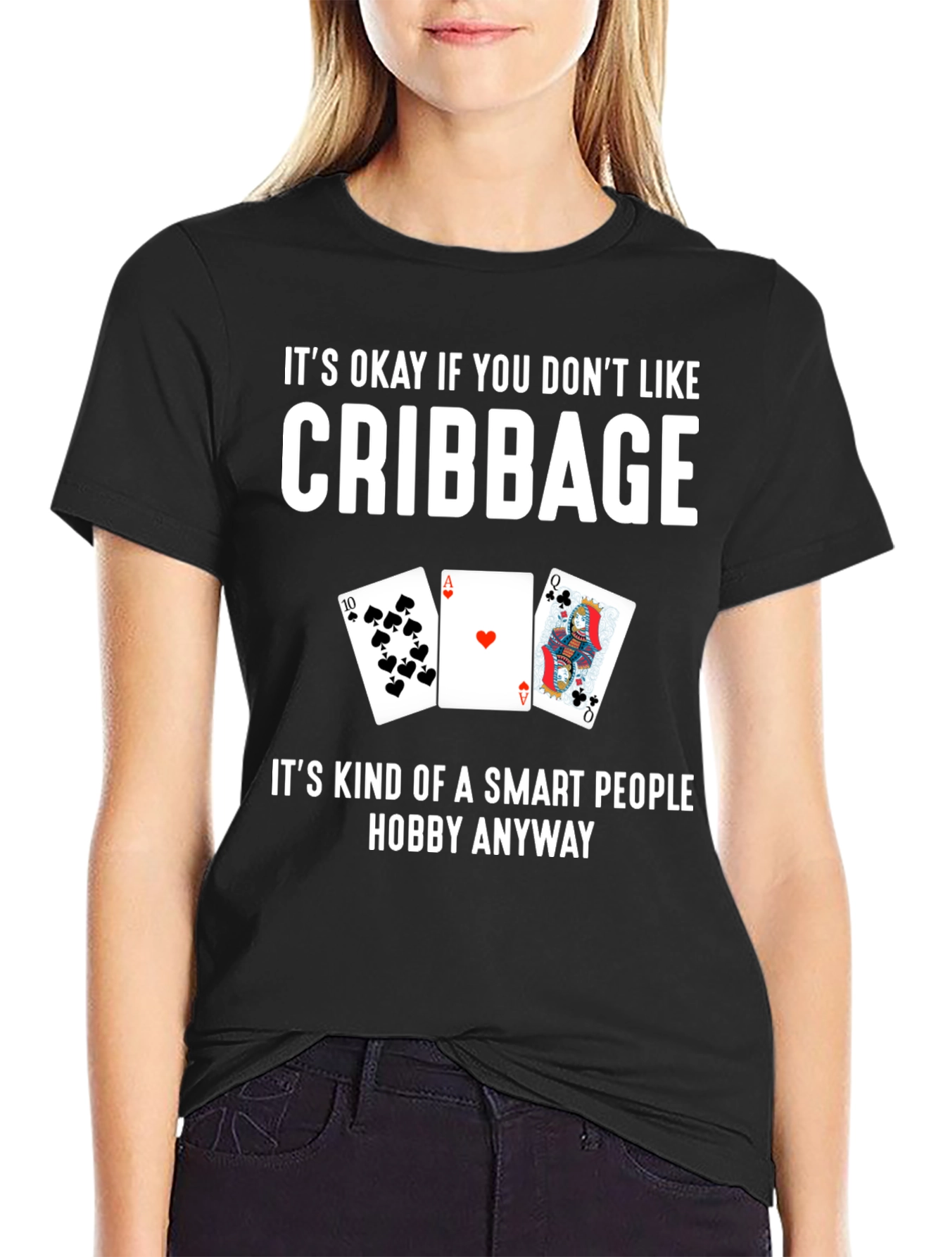 Black Cribbage Smart People Hobby Graphic Tee view 2