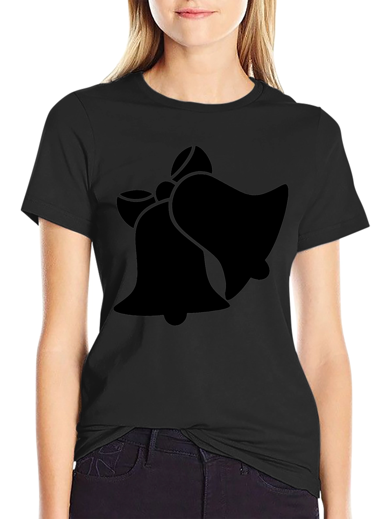 Black Festive Bells Graphic T-Shirt - Black view 2