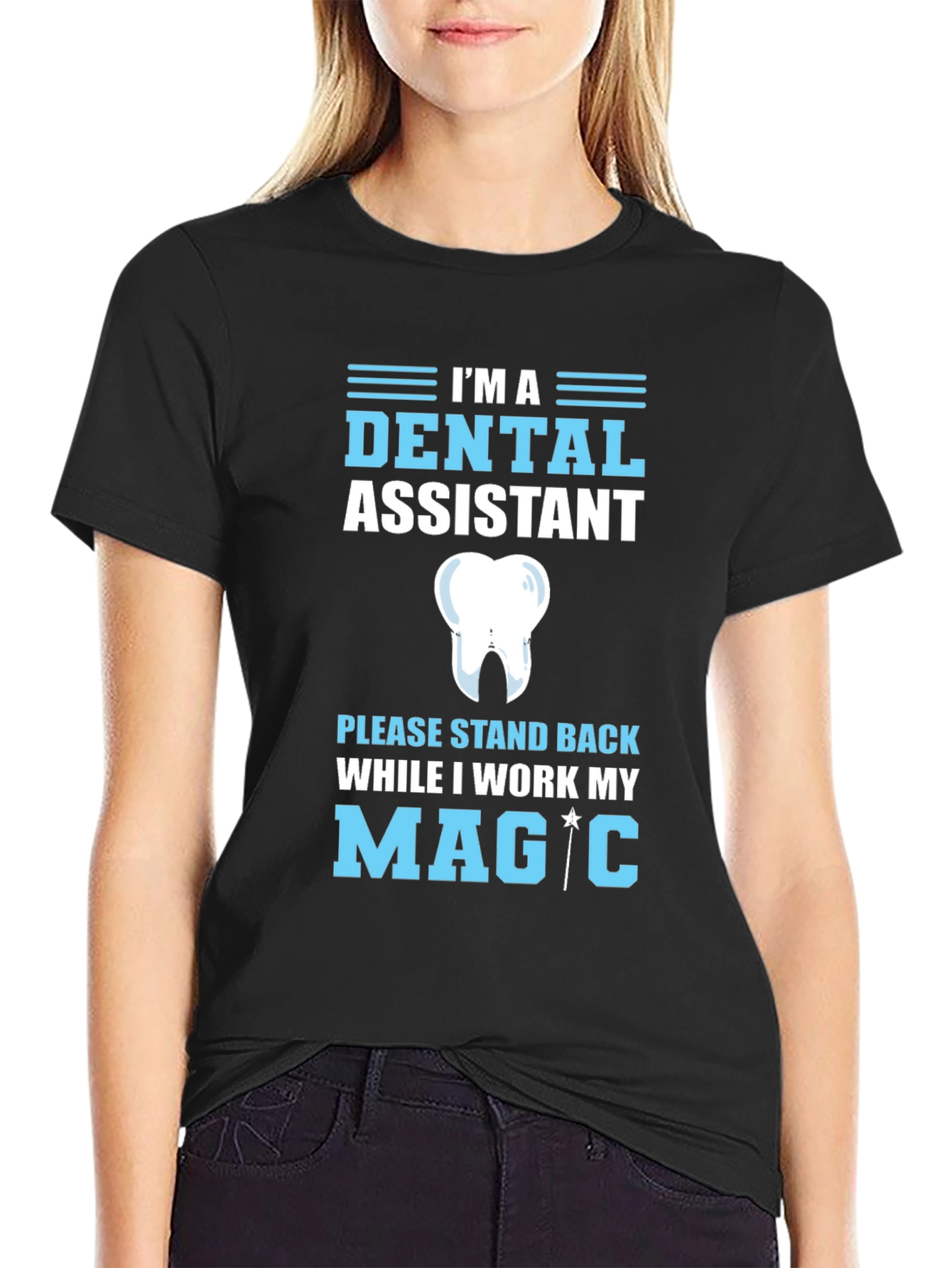 Black Dental Assistant Magic T-Shirt view 2