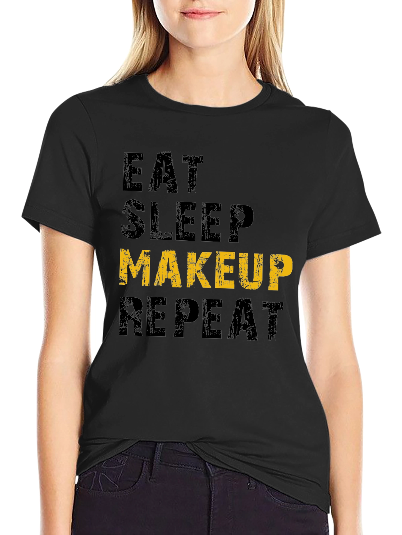 Black Eat Sleep Makeup Repeat Graphic T-Shirt view 2