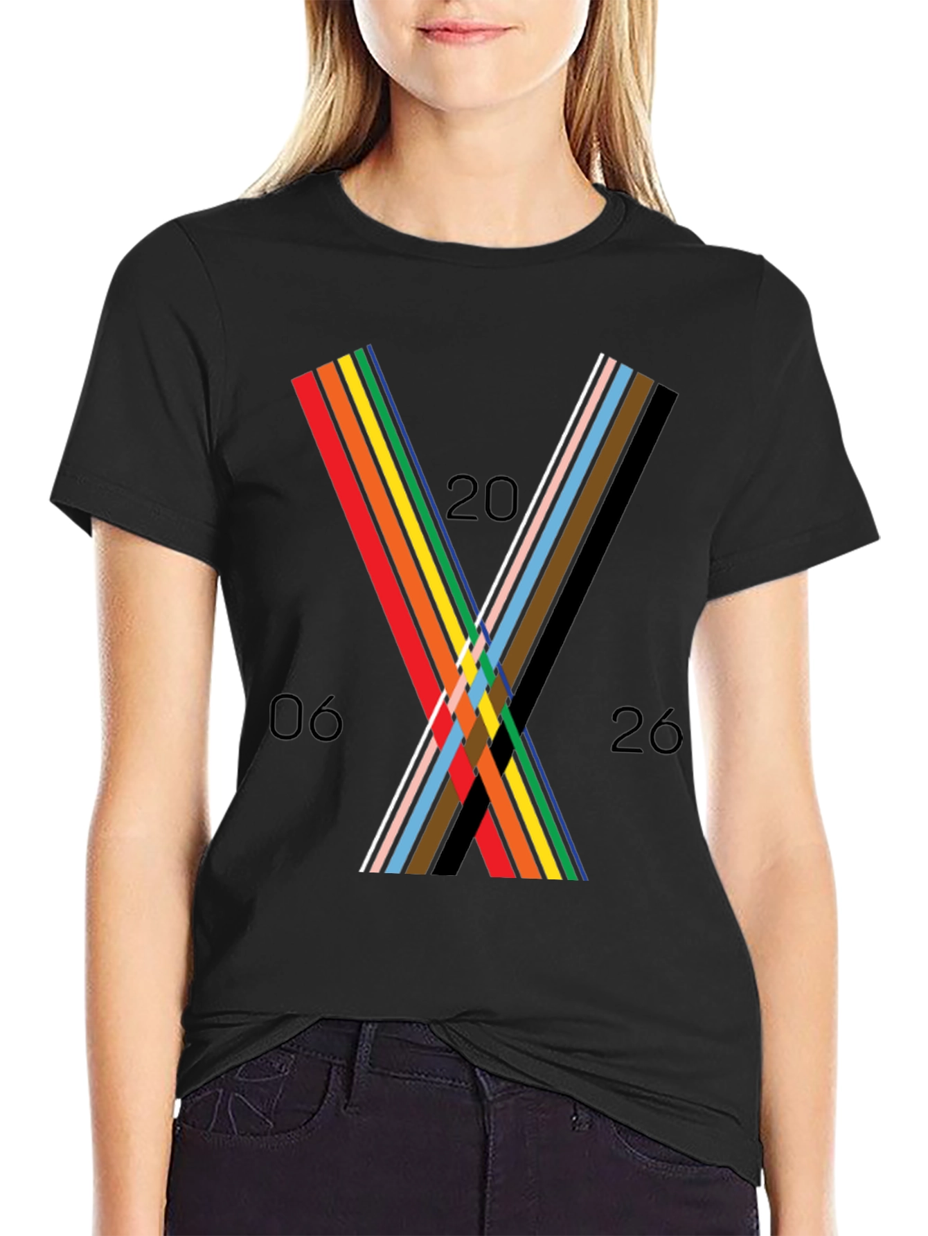 Black Abstract Graphic Tee - Unisex Black T-Shirt view 2