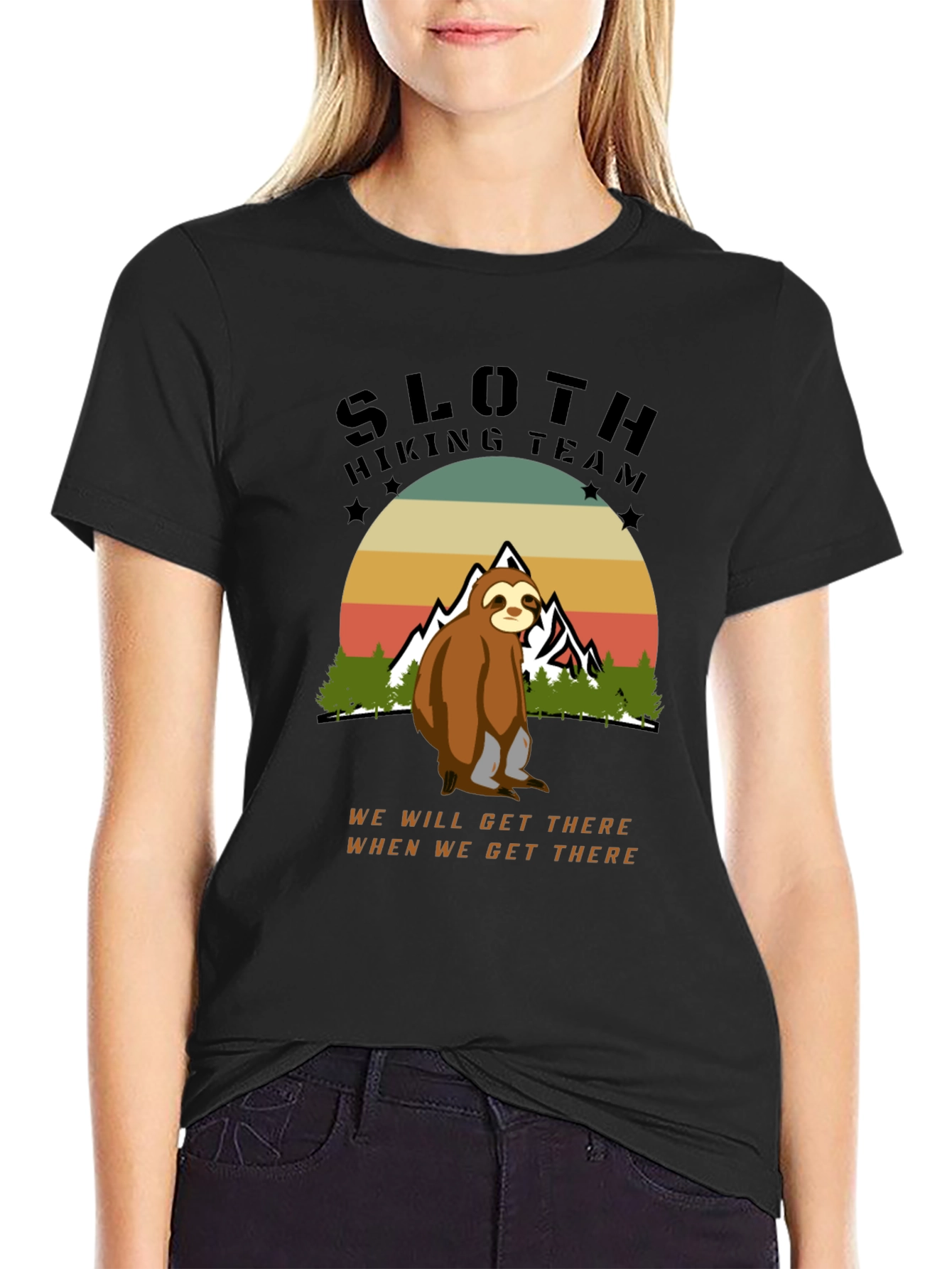 Black Sloth Hiking Team Tee view 2