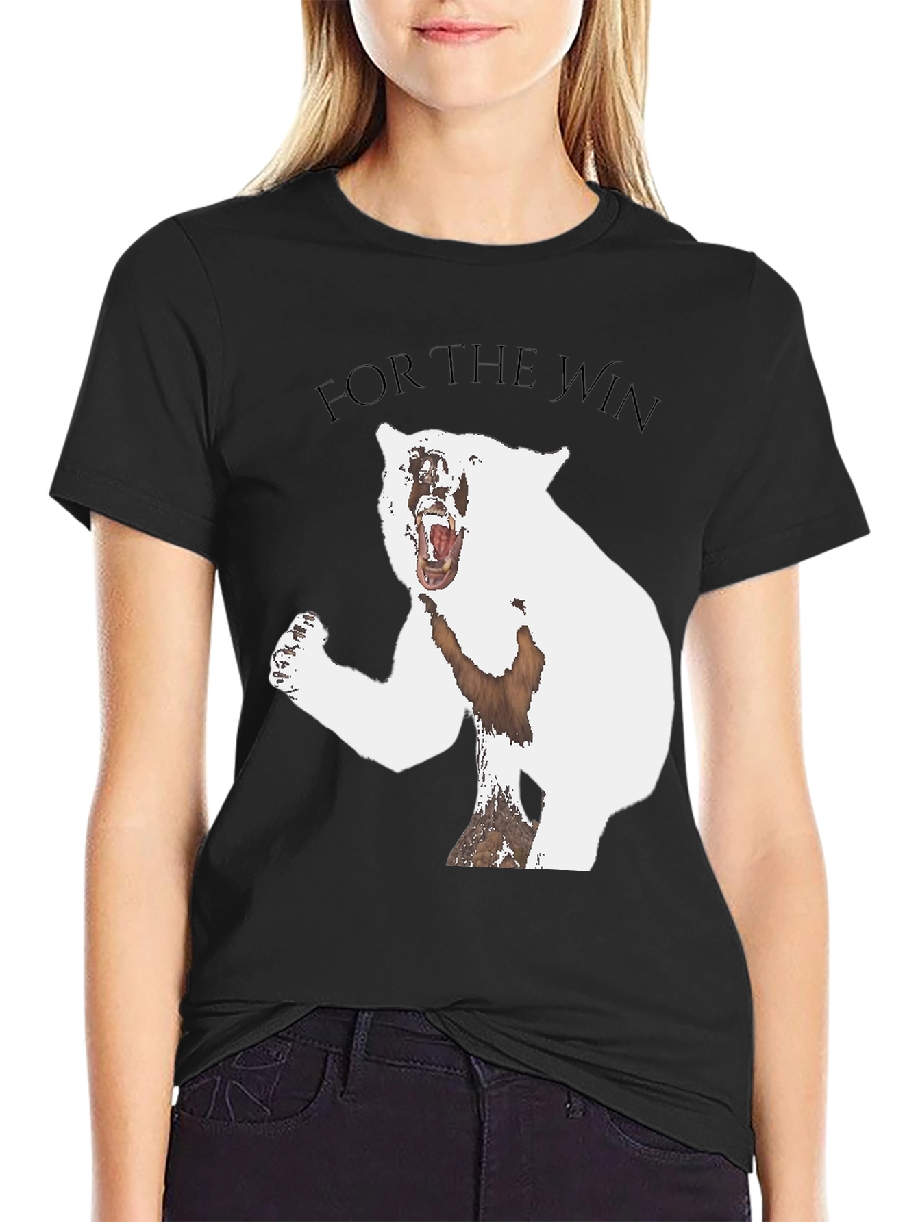Black For The Win Bear Graphic Tee - Black view 2