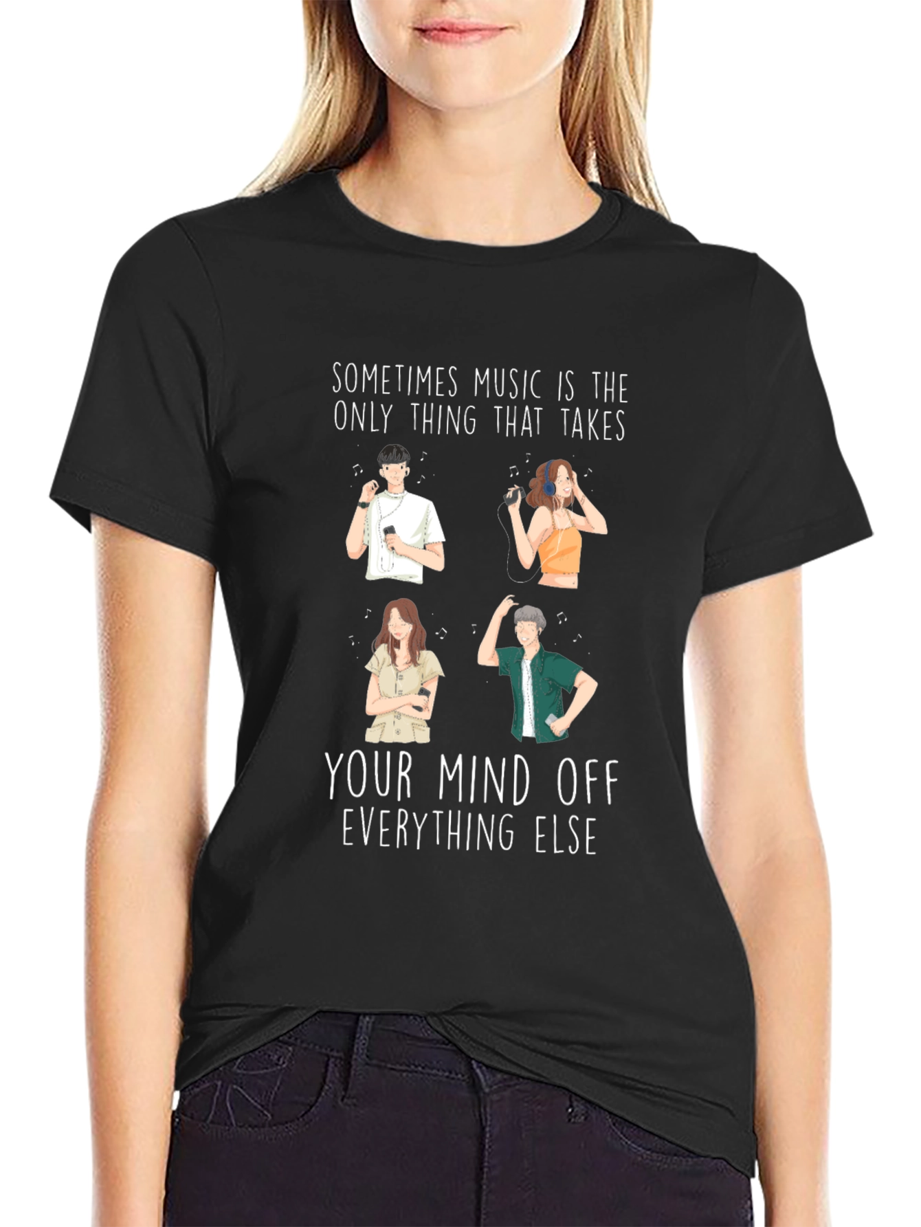 Black Music Takes Your Mind Off T-Shirt view 2