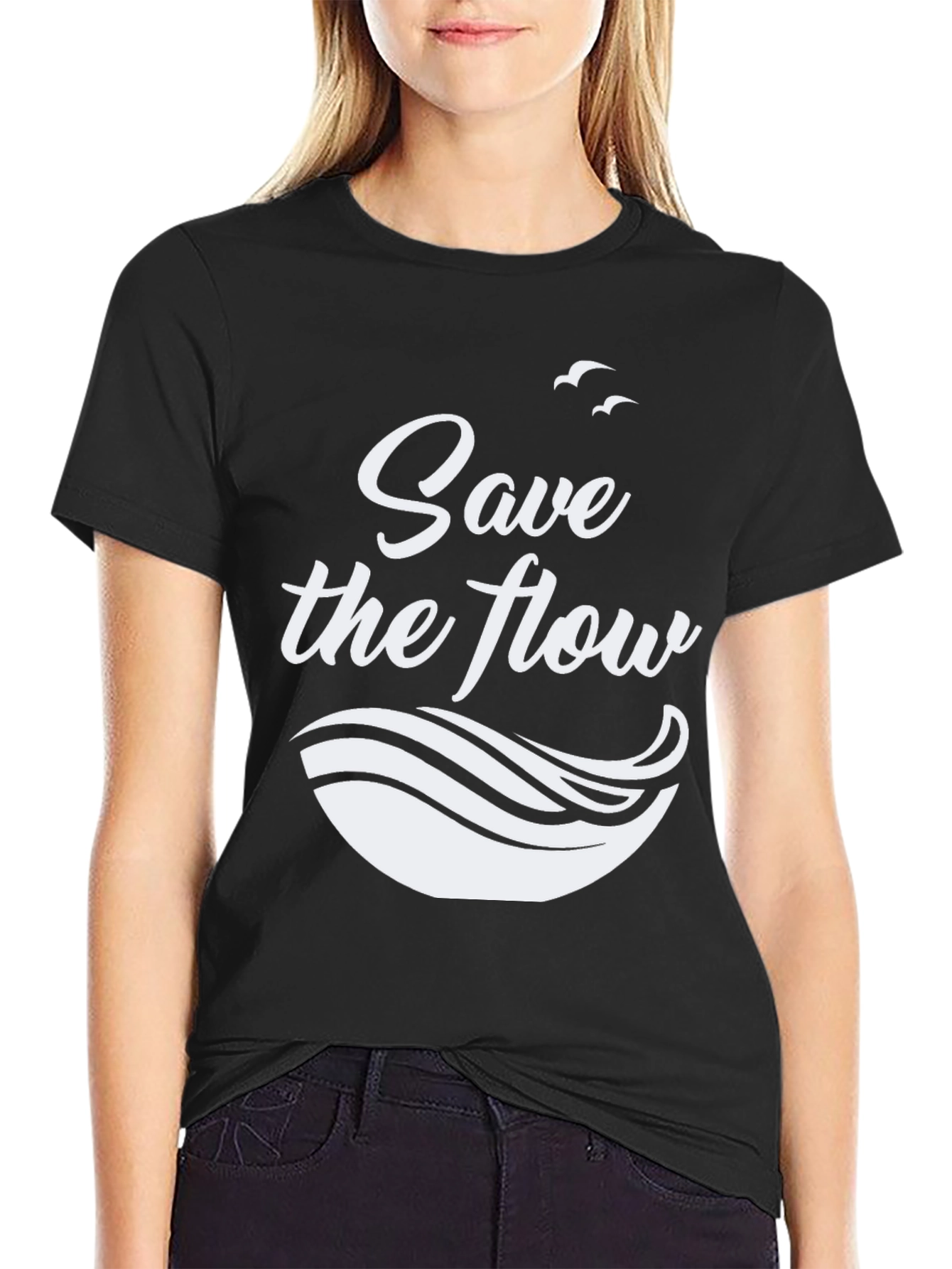 Black Save the Flow Graphic Tee view 2