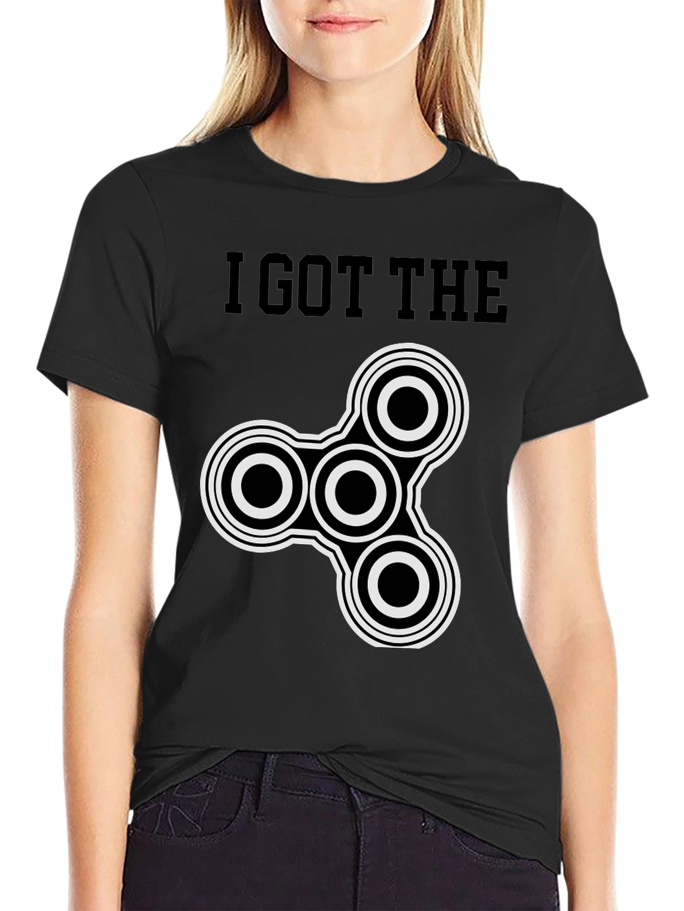 Black I Got The Spinner T-Shirt - Black Cotton Blend Tee view 2