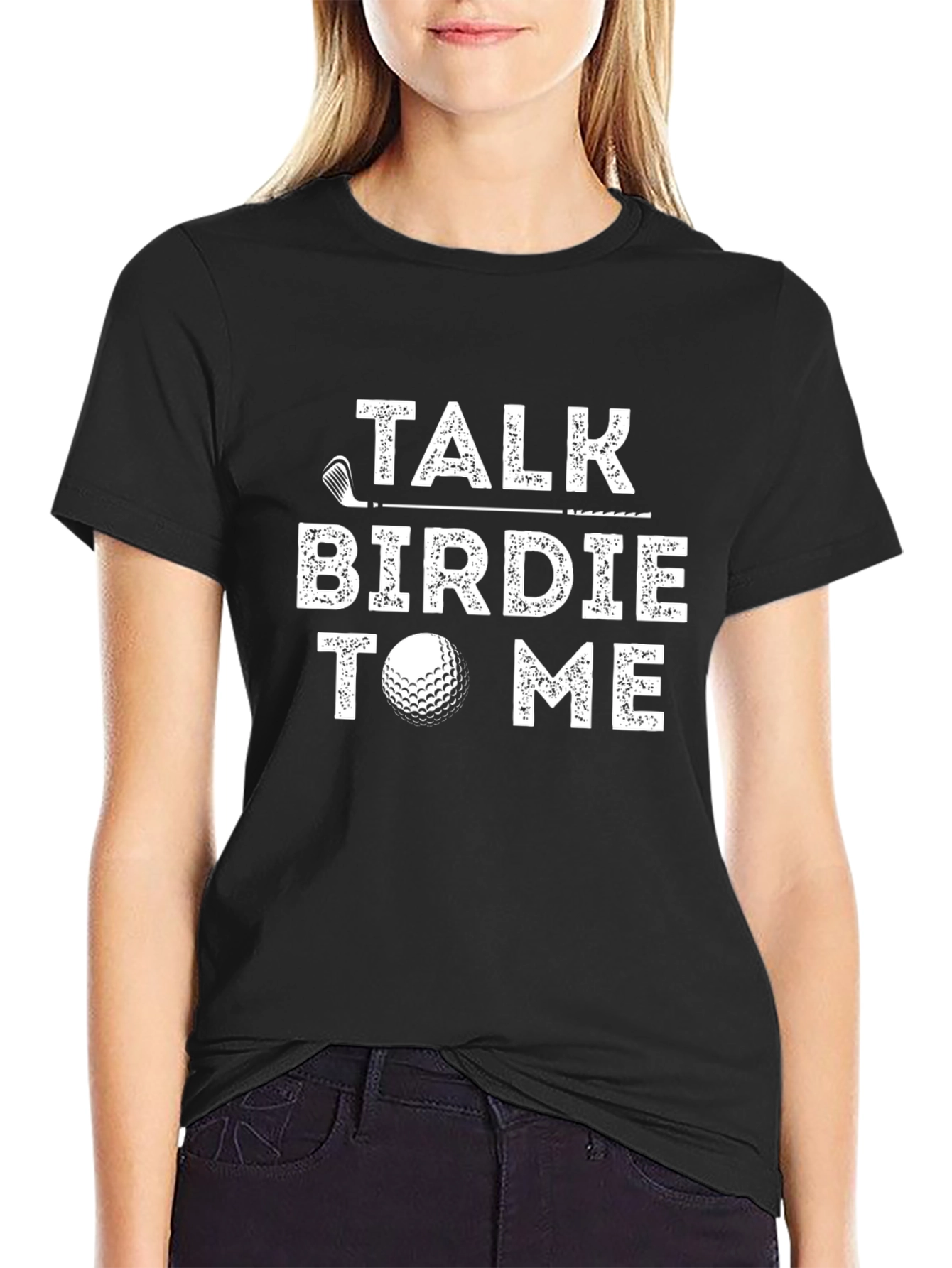 Black Talk Birdie To Me Golf T-Shirt view 2