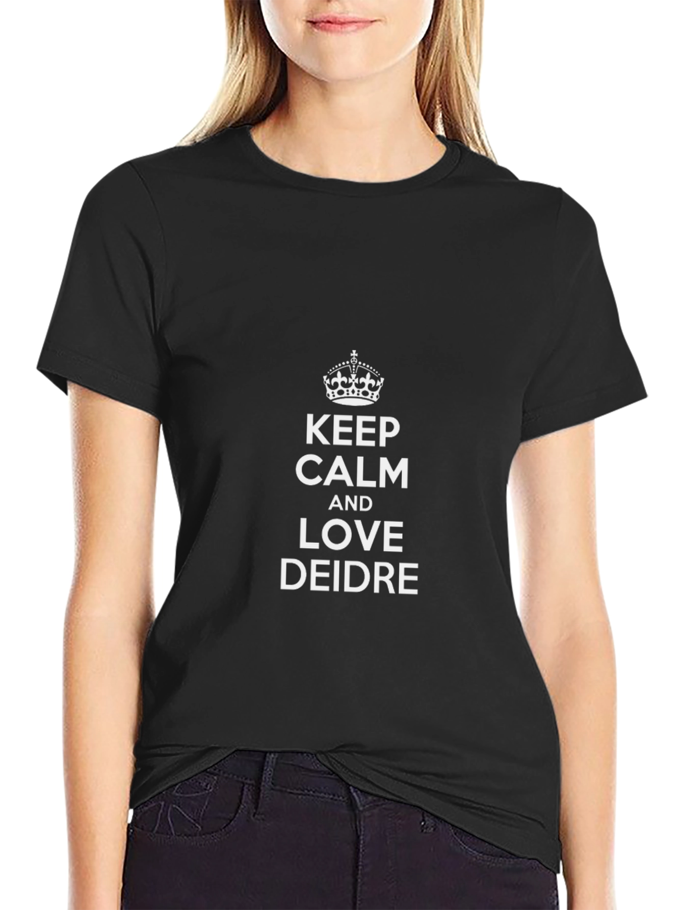 Black Keep Calm & Love Deidre T-Shirt - Black Graphic Tee view 2