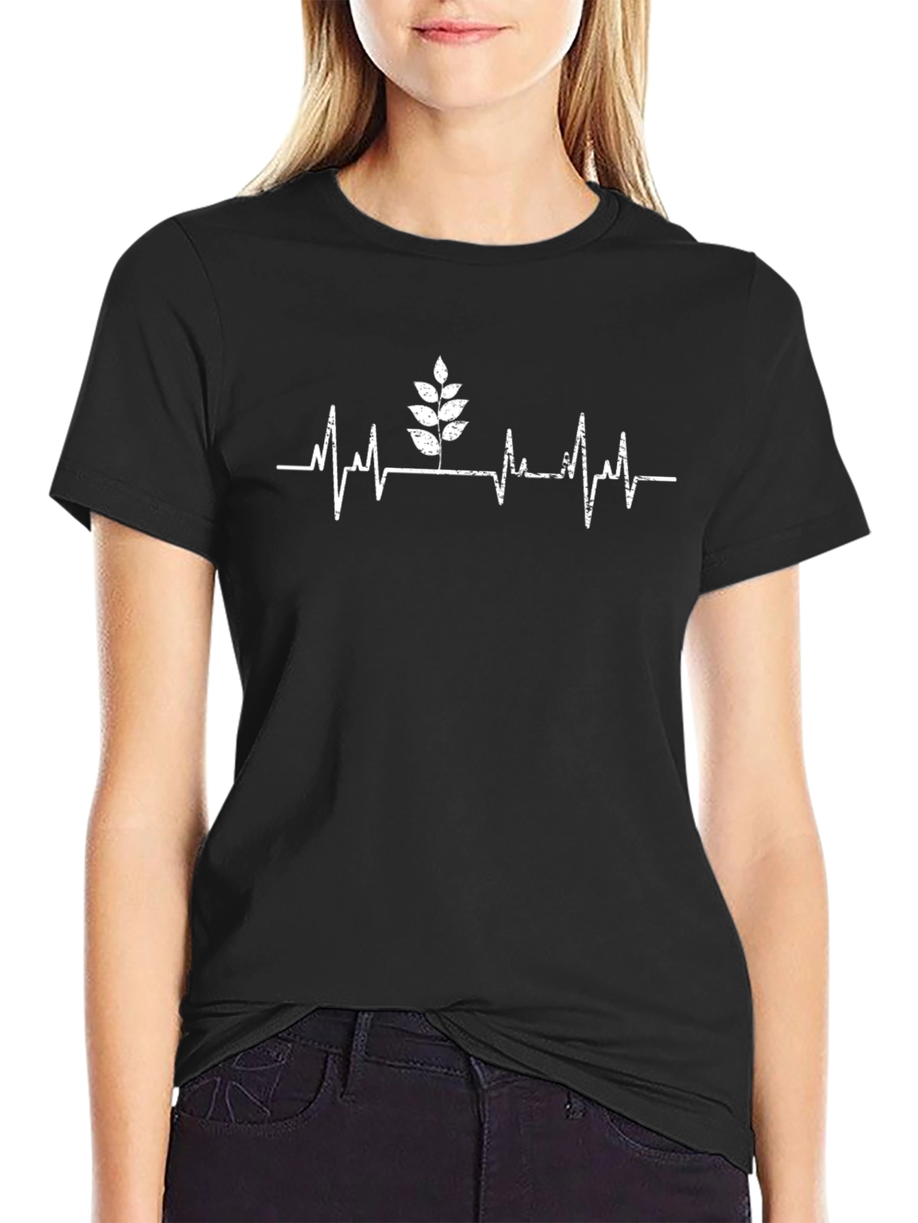 Wheat Heartbeat Black T-Shirt - 2