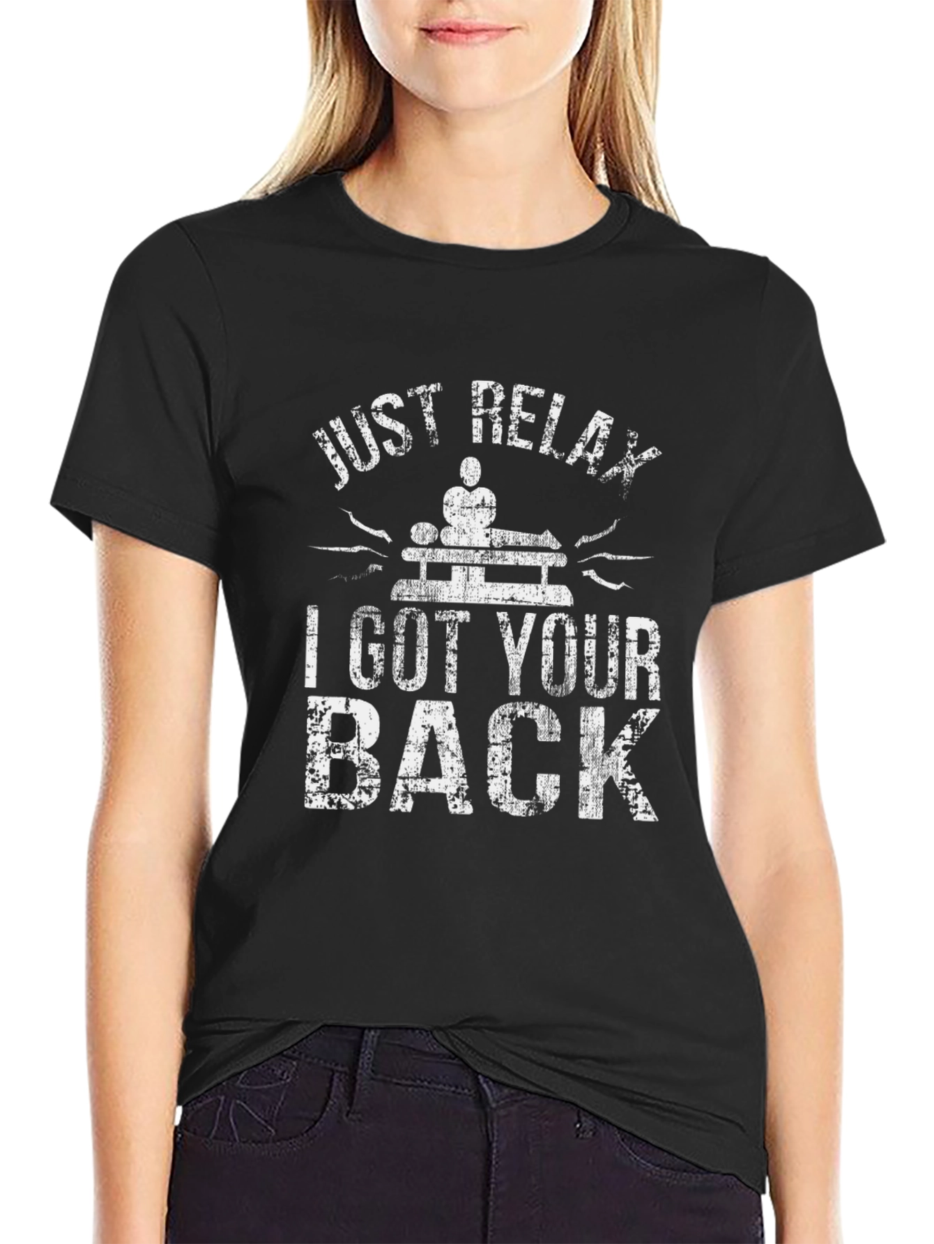 Black Just Relax I Got Your Back Massage T-Shirt view 2
