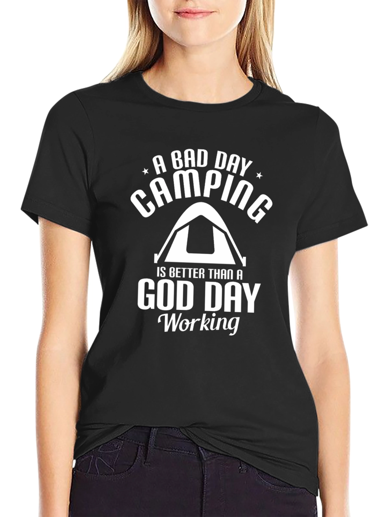 Camping Tee: A Bad Day Camping is Better Than a Good Day Working - 2