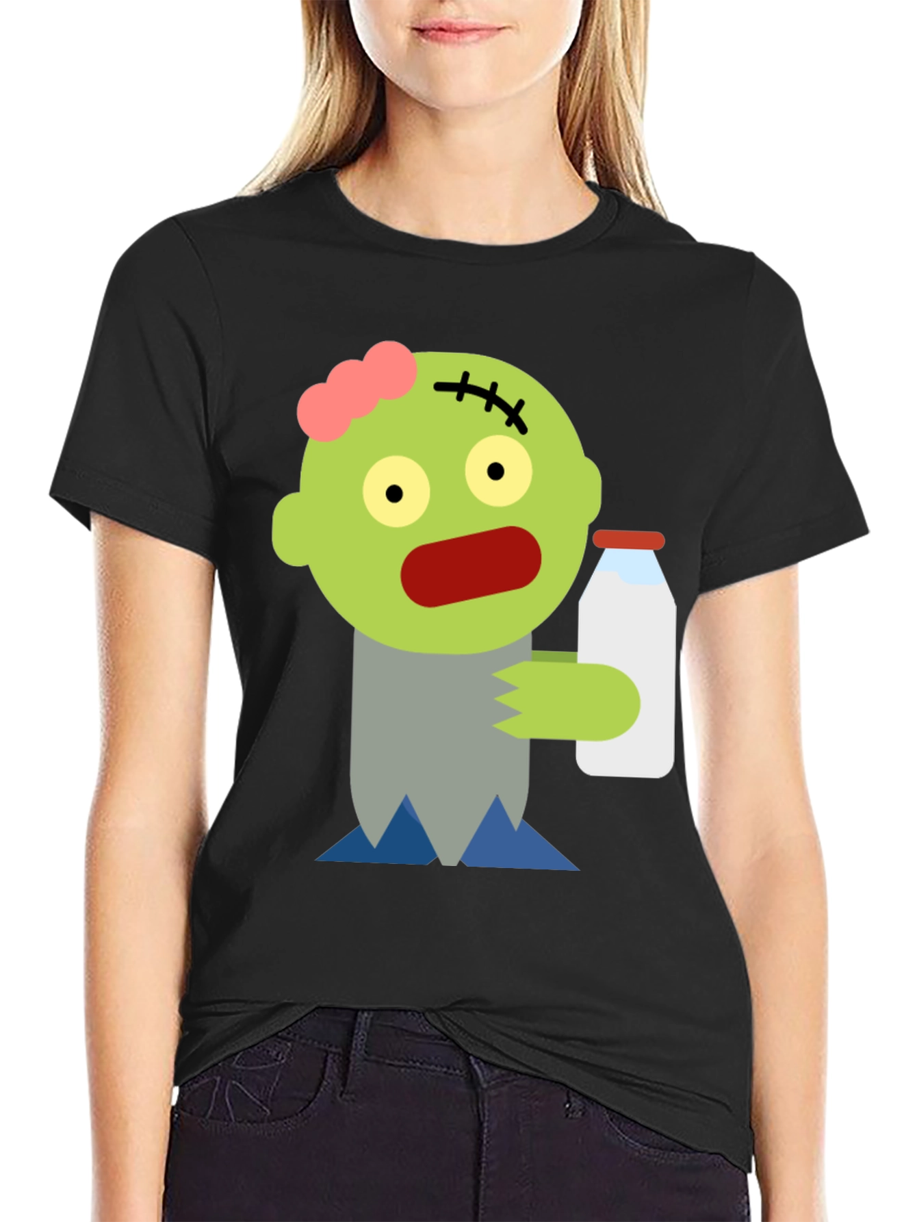 Black Zombie Milk T-Shirt - Spooky Fun! view 2