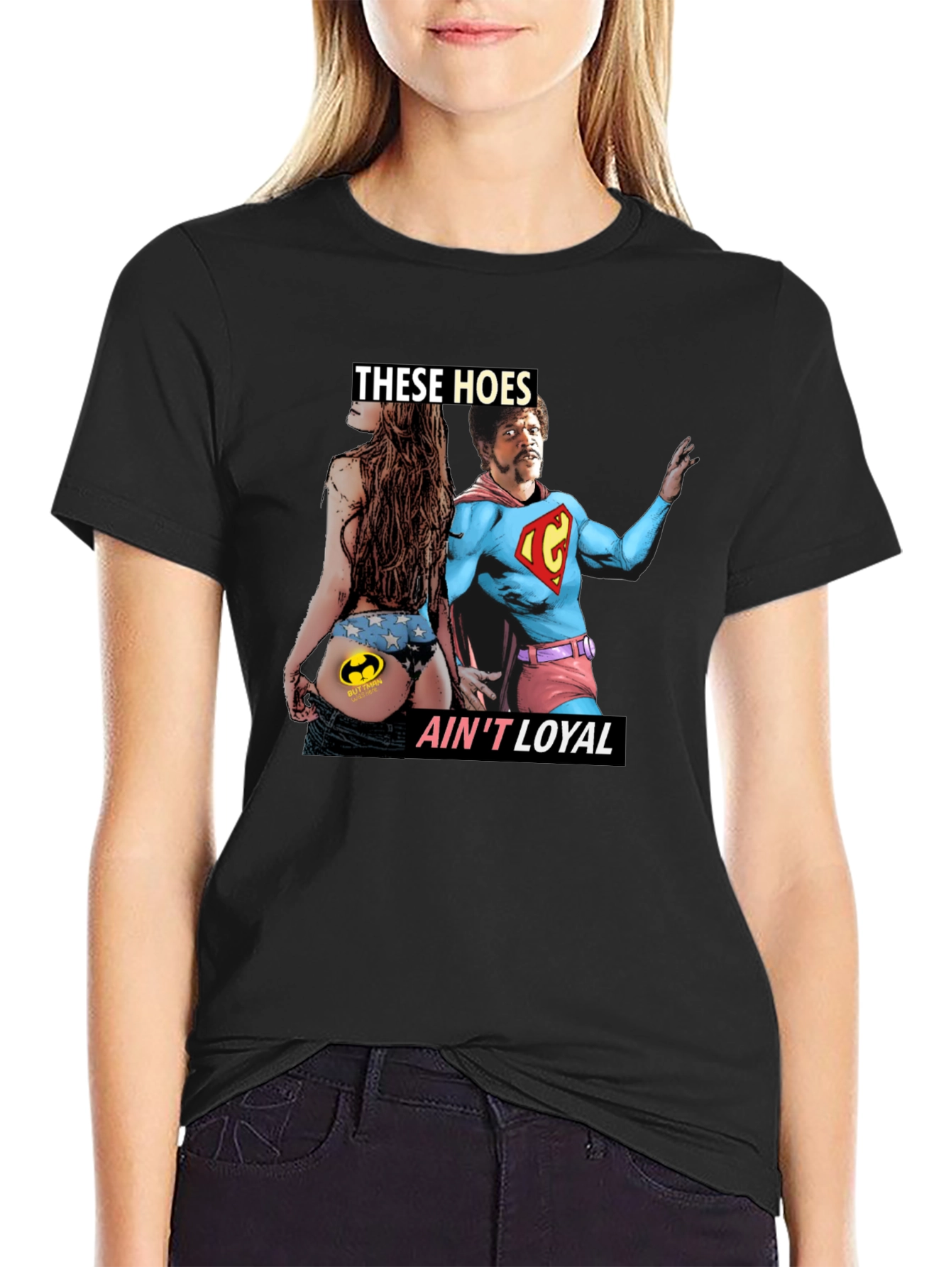 Black These Hoes Ain't Loyal Graphic Tee view 2
