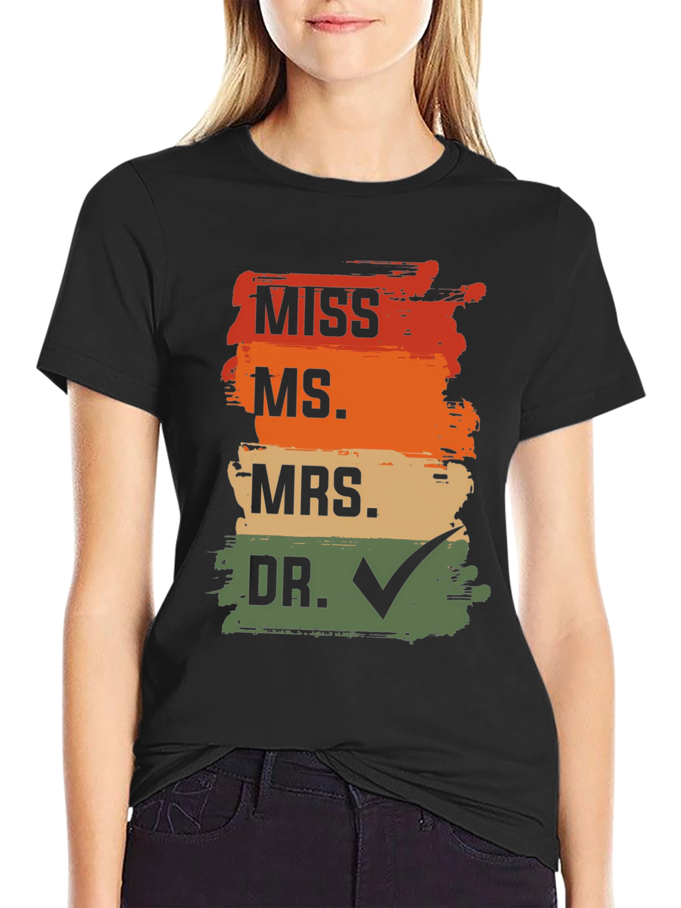 Black Doctor Graduation T-Shirt - MISS MS MRS DR Check view 2