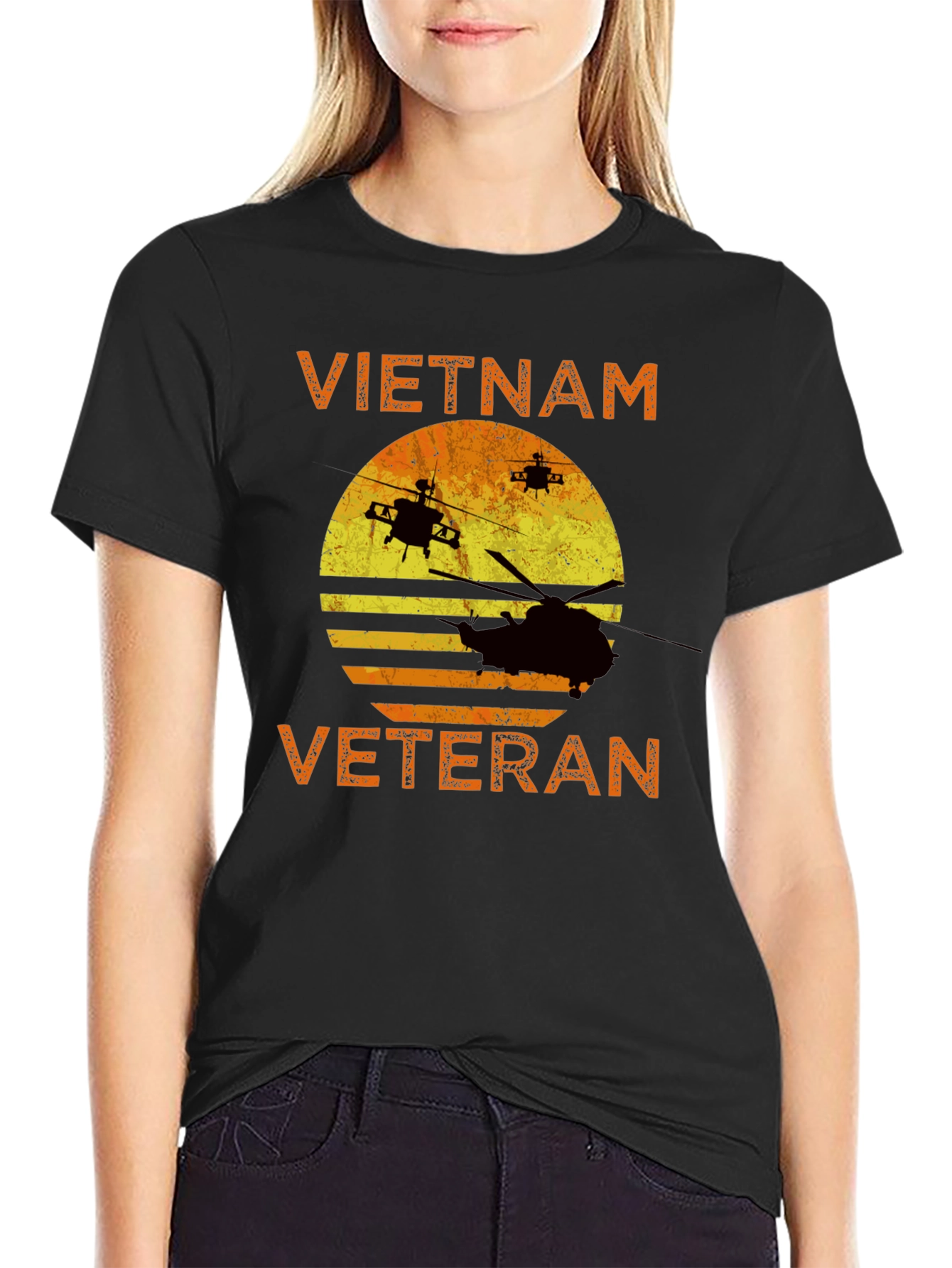 Black Vietnam Veteran Graphic T-Shirt view 2