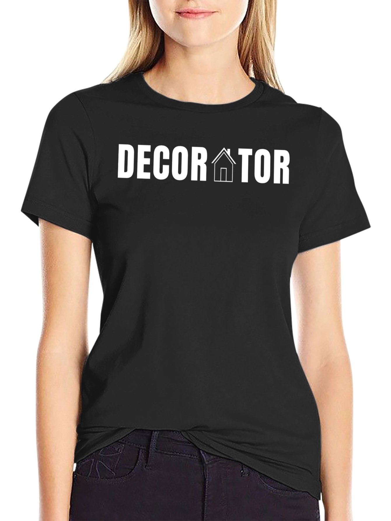 Black Decorator T-Shirt - Modern House Design view 2